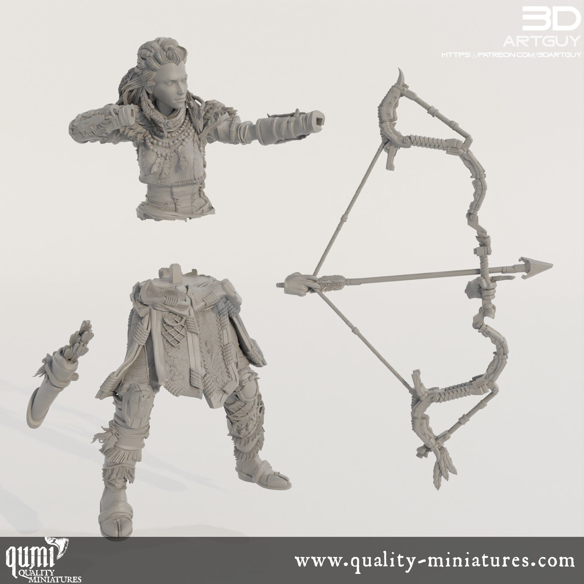 Tabletop RPG Miniature Tribal Warrior - Qumi Quality Miniatures - Qumi Wargaming Mini Model Figure