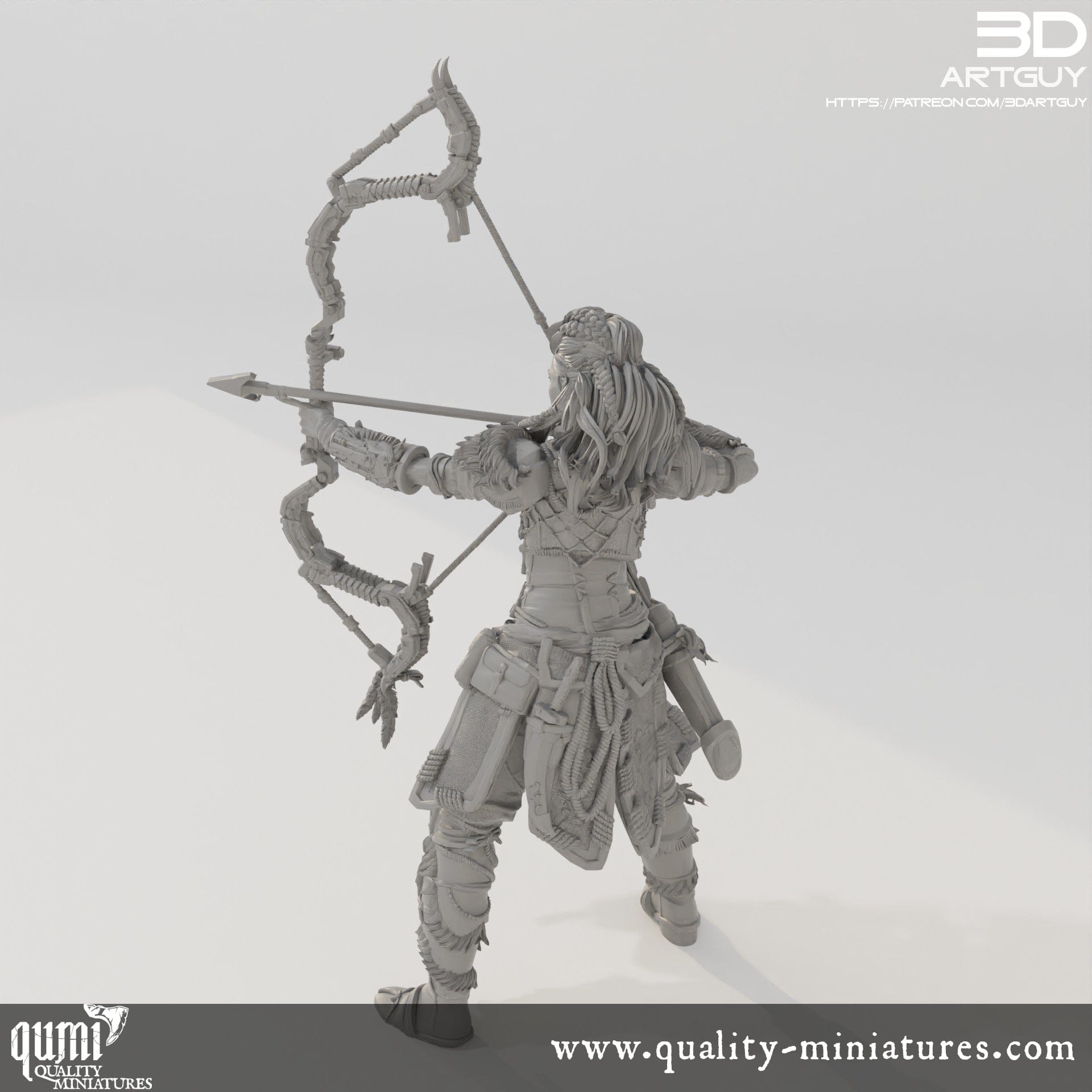 Tabletop RPG Miniature Tribal Warrior - Qumi Quality Miniatures - Qumi Wargaming Mini Model Figure
