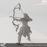 Back view of the tribal warrior miniature showing quiver and detailed armor texture