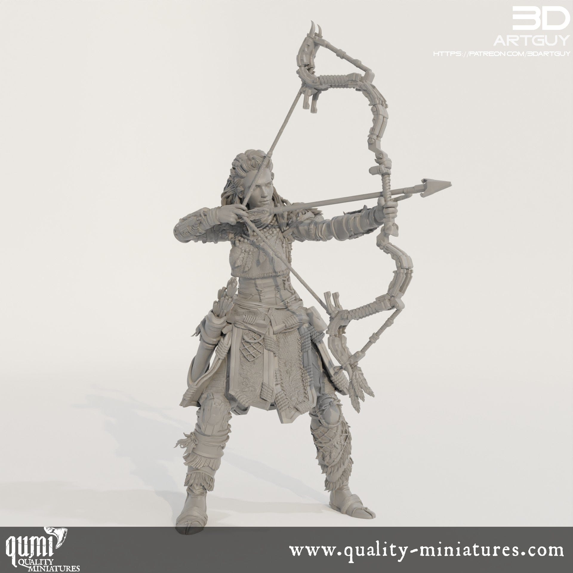 Tabletop RPG Miniature Tribal Warrior - Qumi Quality Miniatures - Qumi Wargaming Mini Model Figure