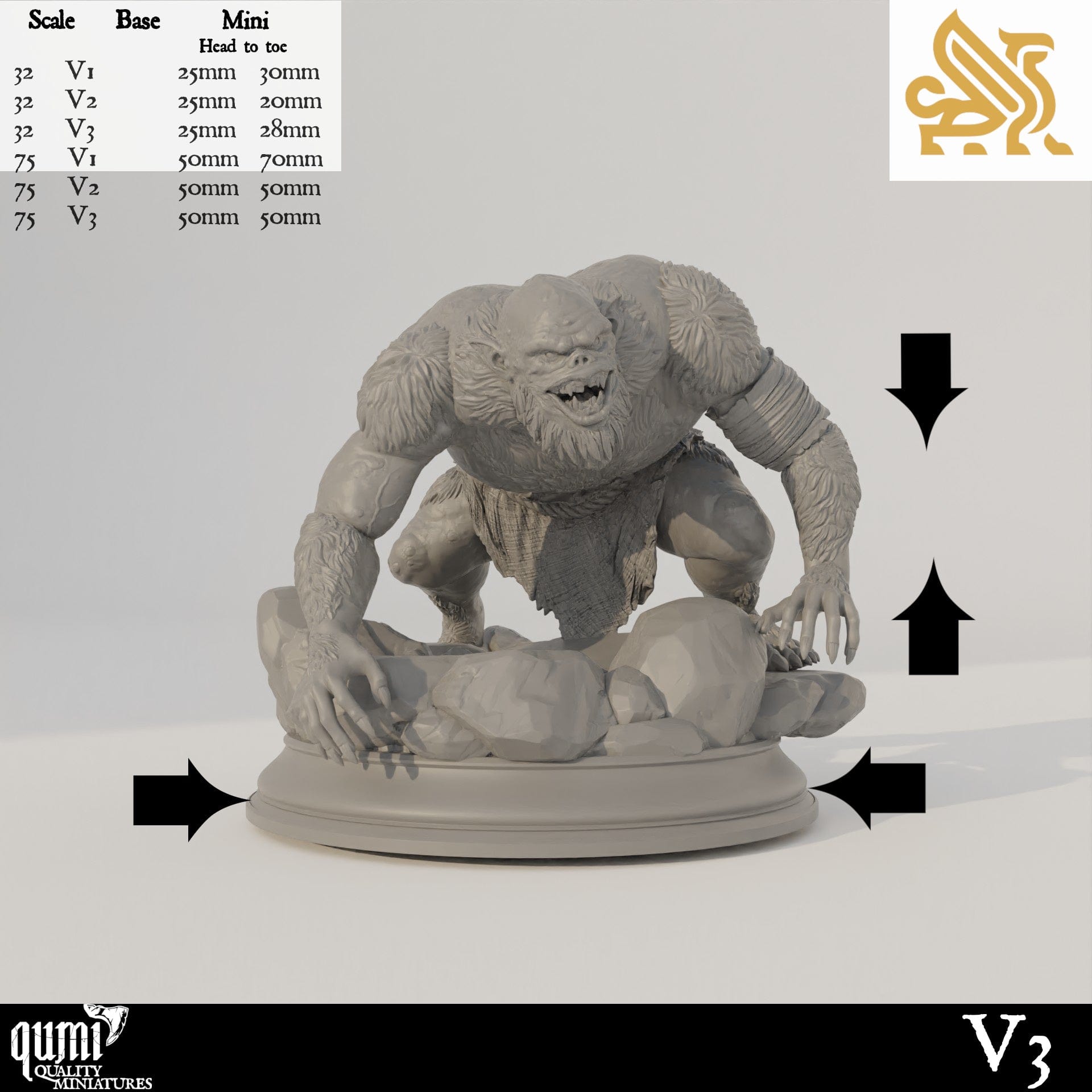 Tabletop RPG Miniature Trogg Cannibals - 32mm 75mm Qumi - DM Stash Quality Miniatures - Qumi Wargaming Mini Model Figure