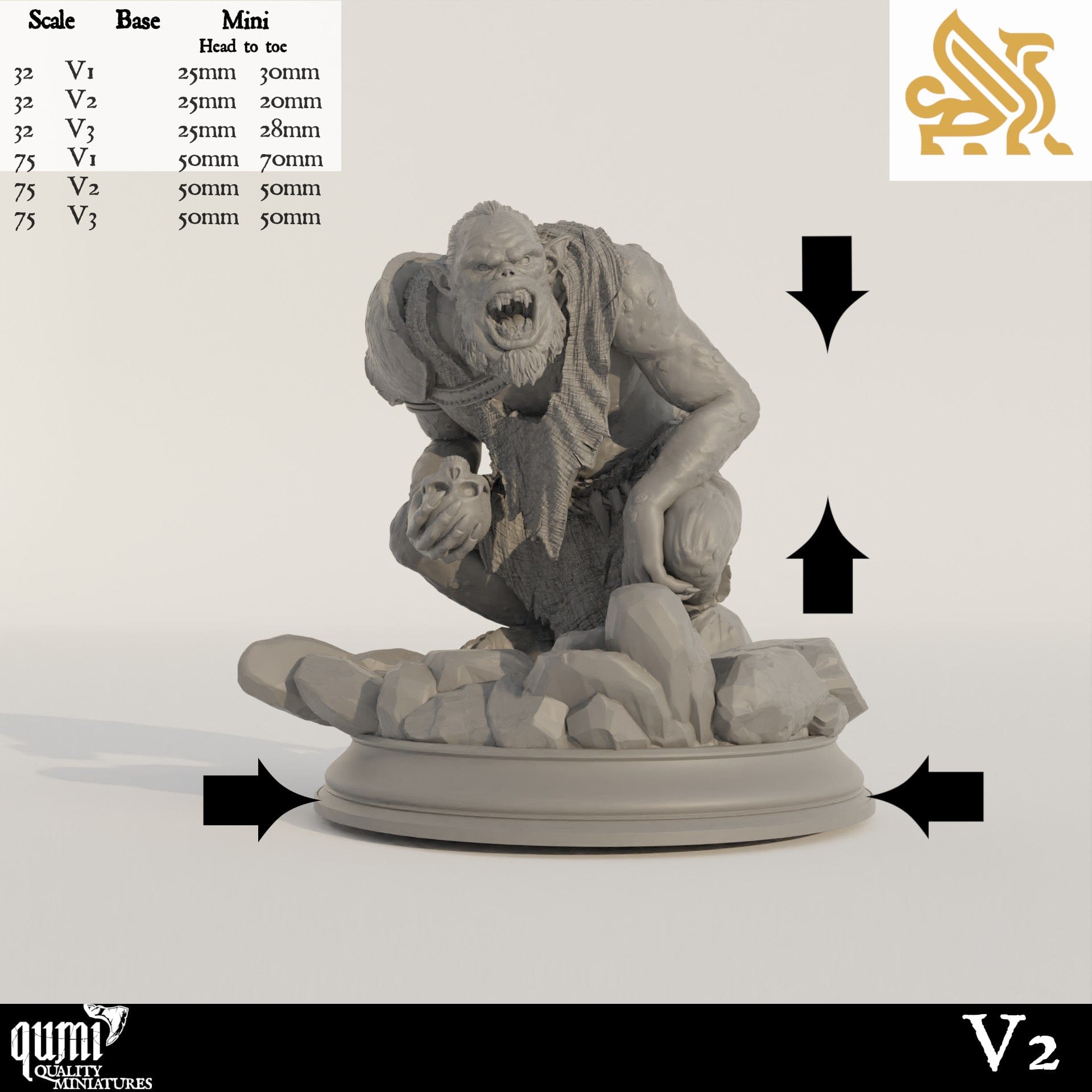 Tabletop RPG Miniature Trogg Cannibals - 32mm 75mm Qumi - DM Stash Quality Miniatures - Qumi Wargaming Mini Model Figure