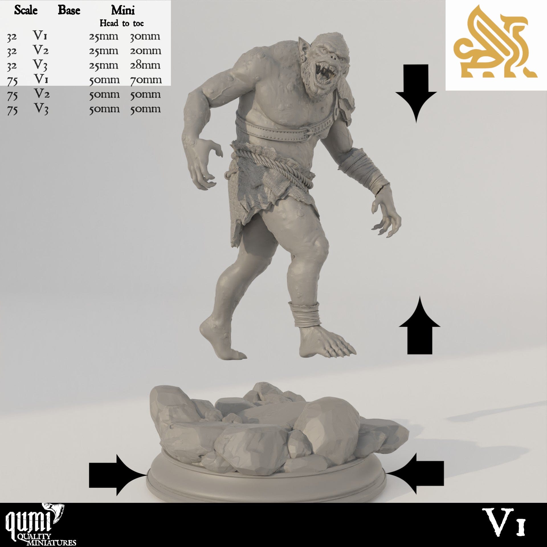 Tabletop RPG Miniature Trogg Cannibals - 32mm 75mm Qumi - DM Stash Quality Miniatures - Qumi Wargaming Mini Model Figure