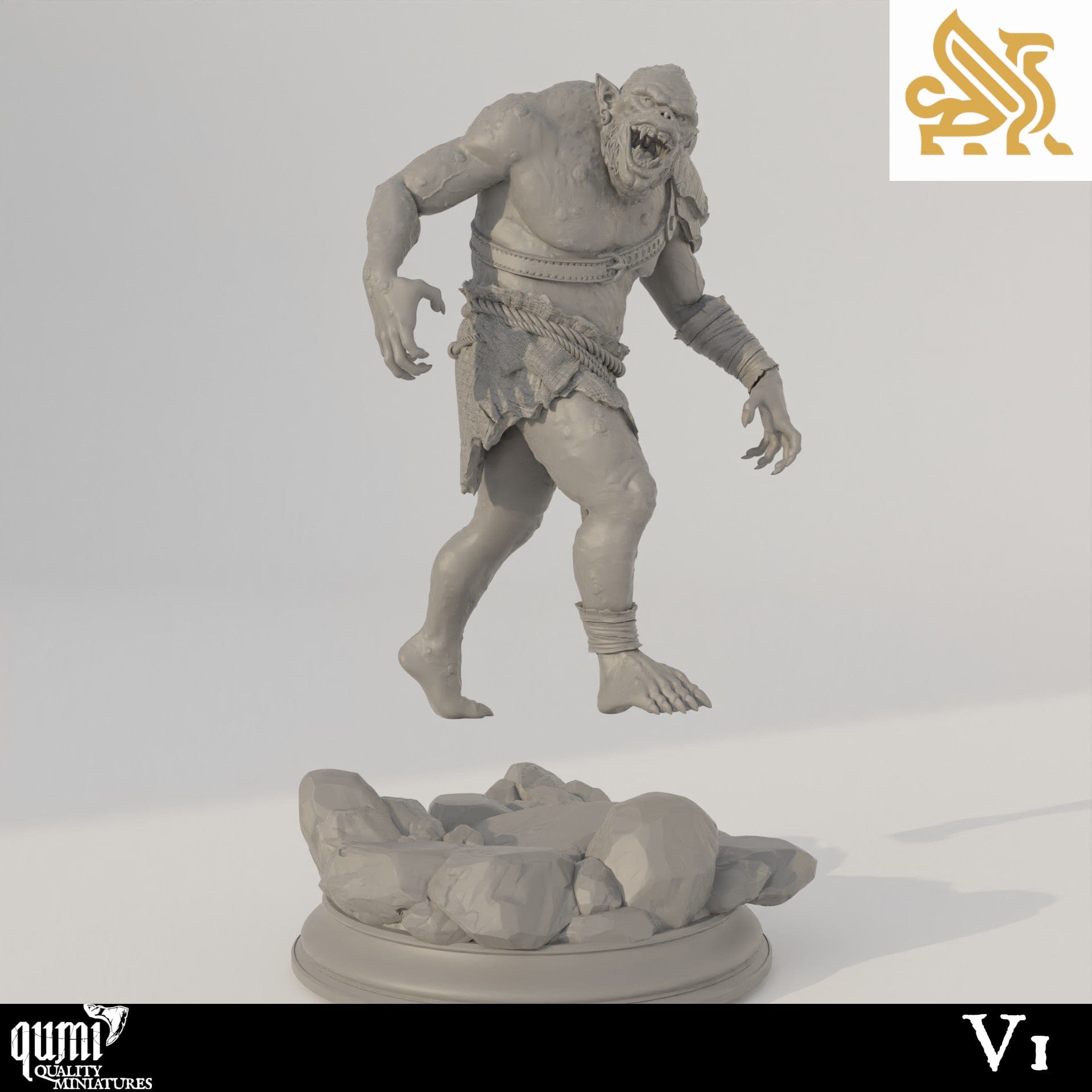 Tabletop RPG Miniature Trogg Cannibals - 32mm 75mm Qumi - DM Stash Quality Miniatures - Qumi Wargaming Mini Model Figure