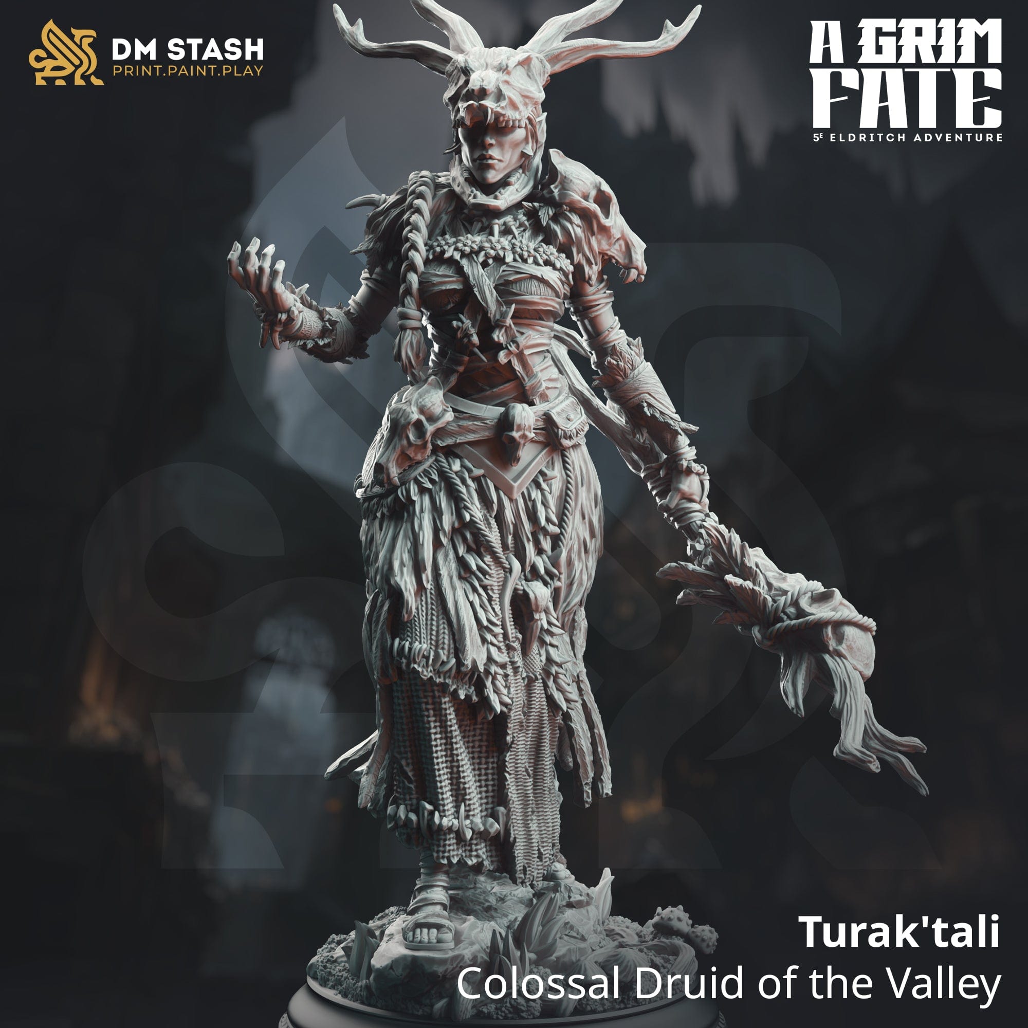 Tabletop RPG Miniature Turak tali - 32mm 75mm - Qumi - DM Stash Quality Miniatures - Qumi Wargaming Mini Model Figure