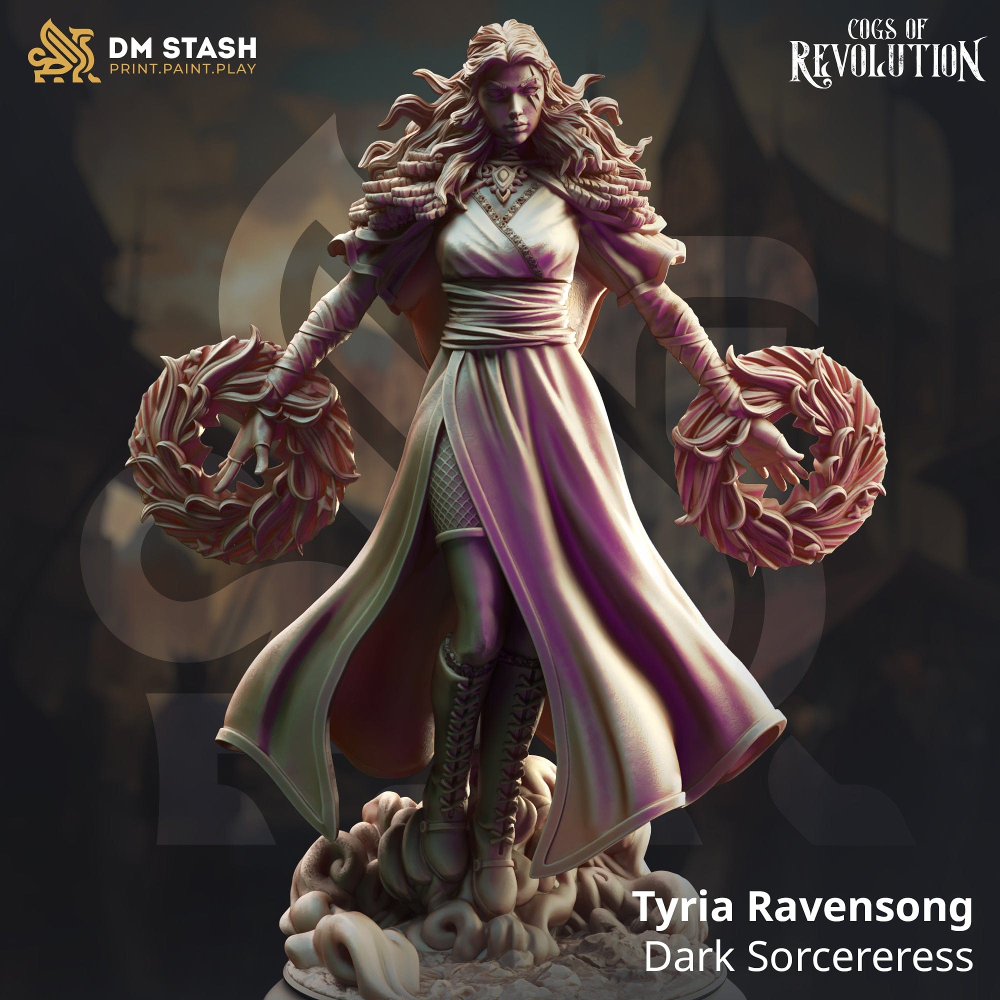 Tabletop RPG Miniature Tyria Ravensong 32mm 75mm Qumi DM Stash Quality Miniatures - Qumi Wargaming Mini Model Figure