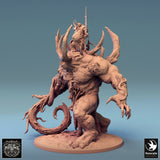 Monster Mounted Fighter Tabletop Miniature - Ulcerated Colossus by Qumi, 3D printed resin tabletop miniature for RPGs, wargaming and painting