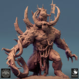 Monster Mounted Fighter Tabletop Miniature - Ulcerated Colossus by Qumi, 3D printed resin tabletop miniature for RPGs, wargaming and painting