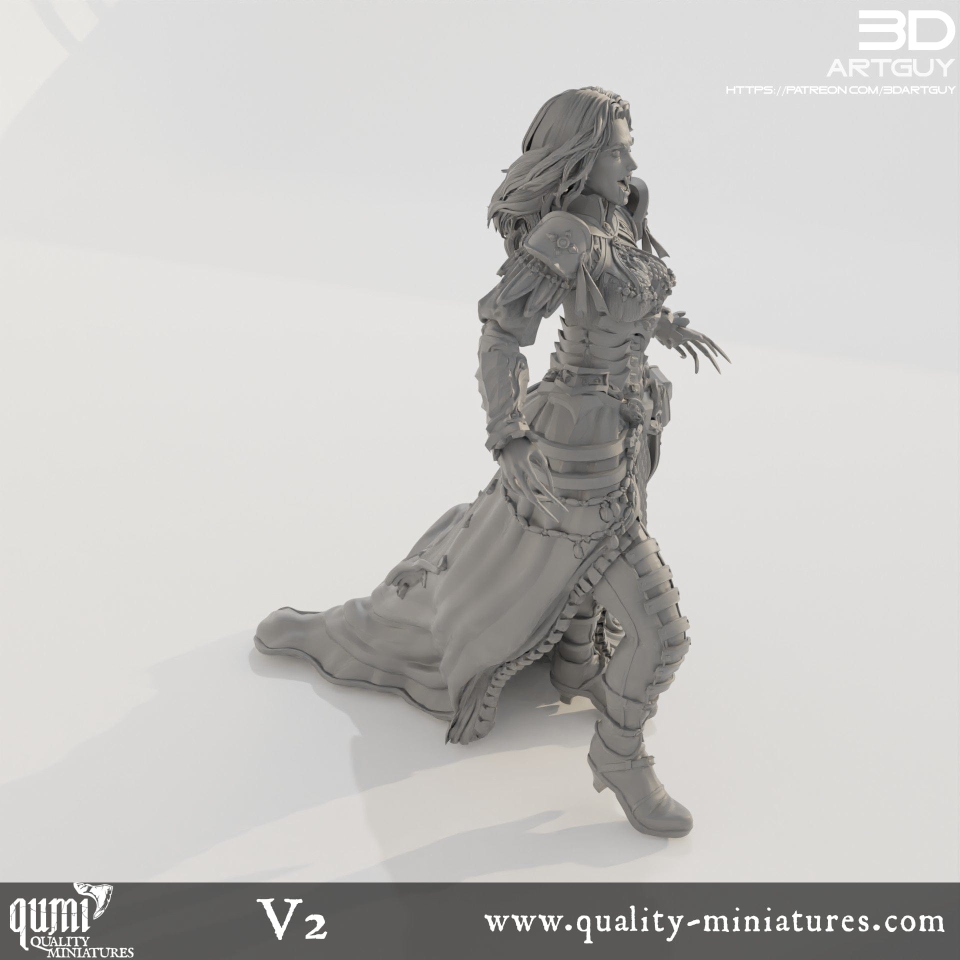 Tabletop RPG Miniature Vampiress - Qumi Quality Miniatures - Qumi Wargaming Mini Model Figure