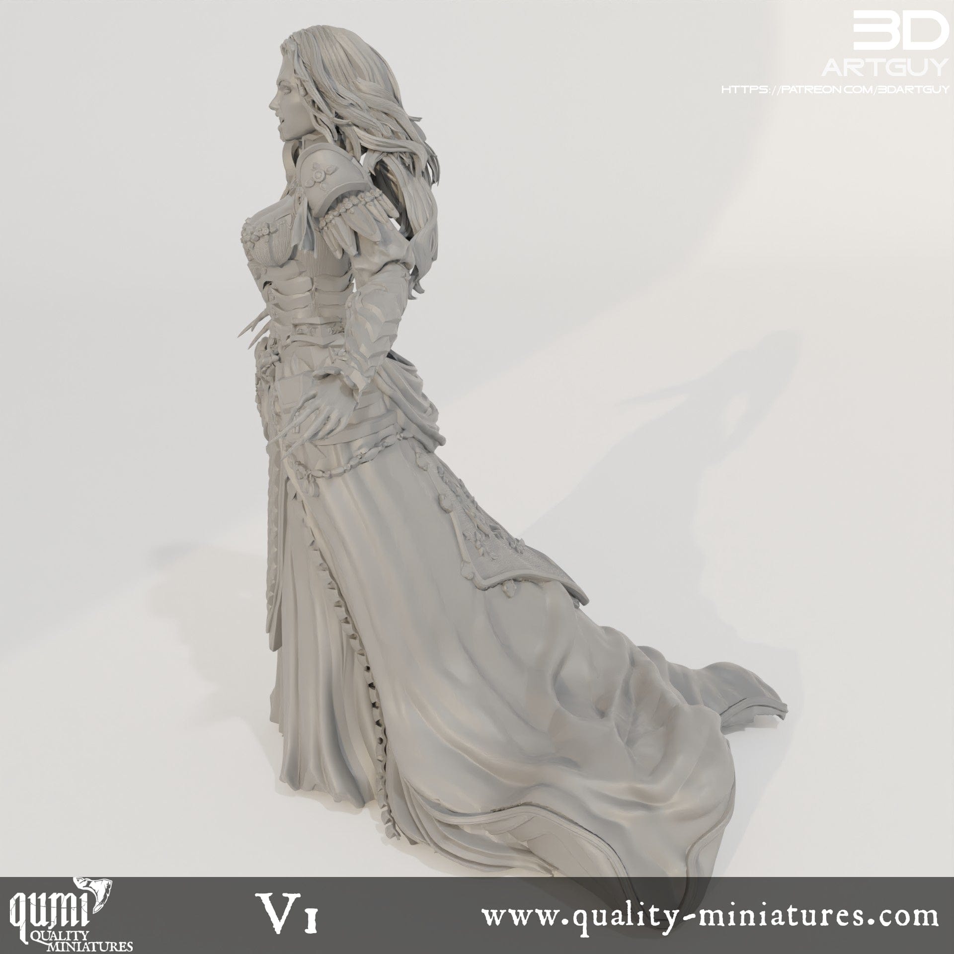 Tabletop RPG Miniature Vampiress - Qumi Quality Miniatures - Qumi Wargaming Mini Model Figure