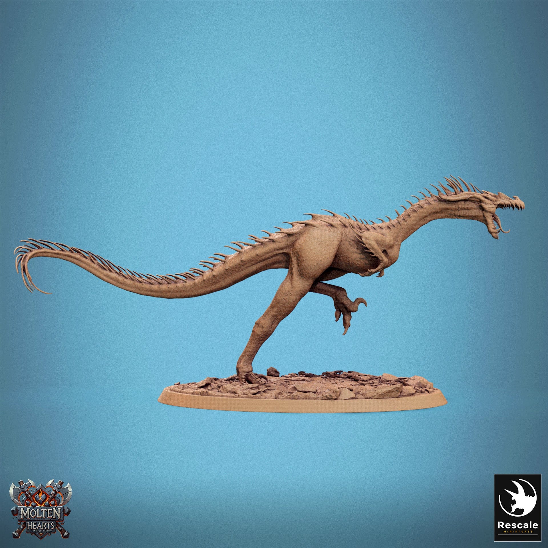 Tabletop RPG Miniature Velocisaurus - 32mm Qumi Rescale Miniatures Quality Miniatures - Qumi Wargaming Mini Model Figure