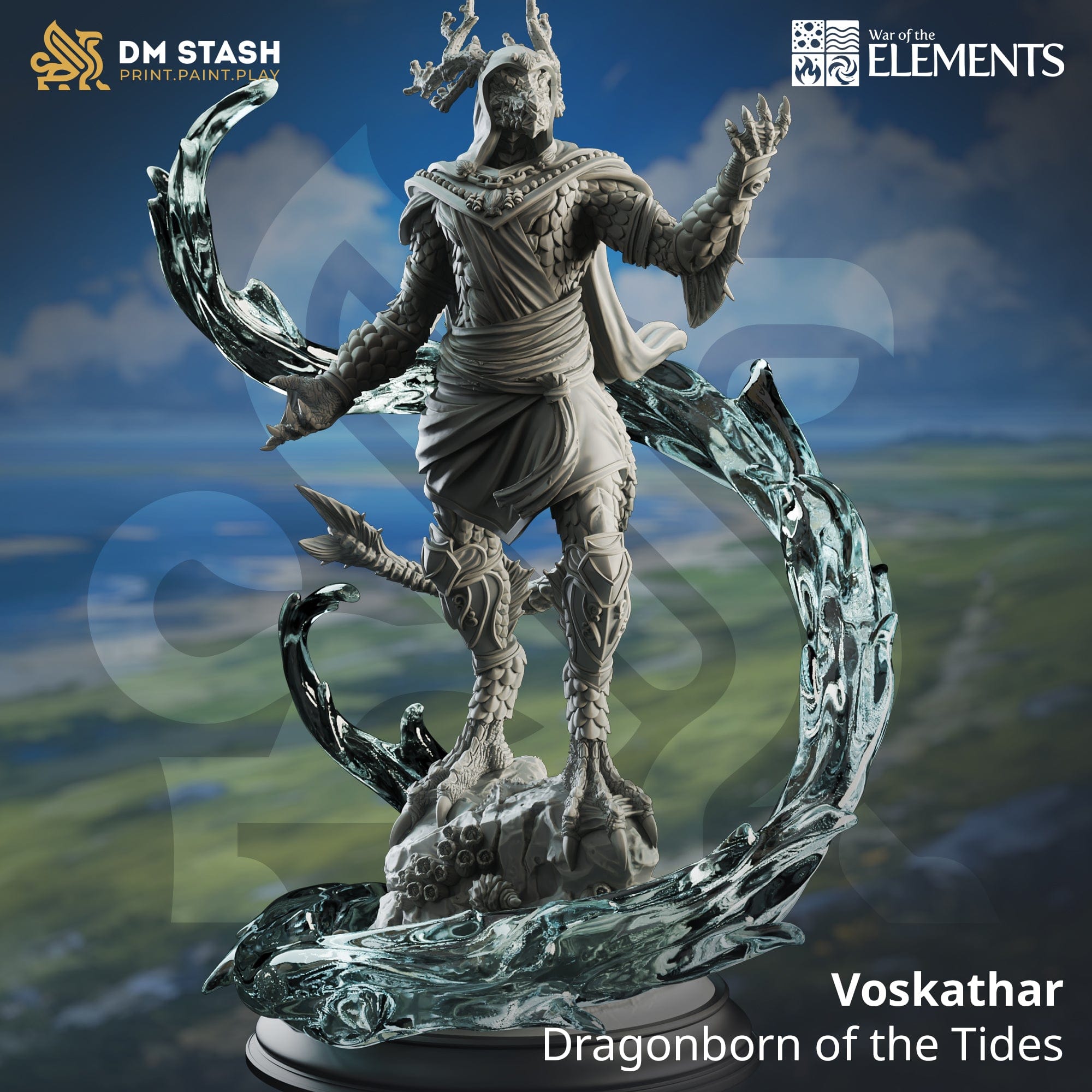 Tabletop RPG Miniature Voskathar 32mm 75mm Qumi - DM Stash Quality Miniatures - Qumi Wargaming Mini Model Figure