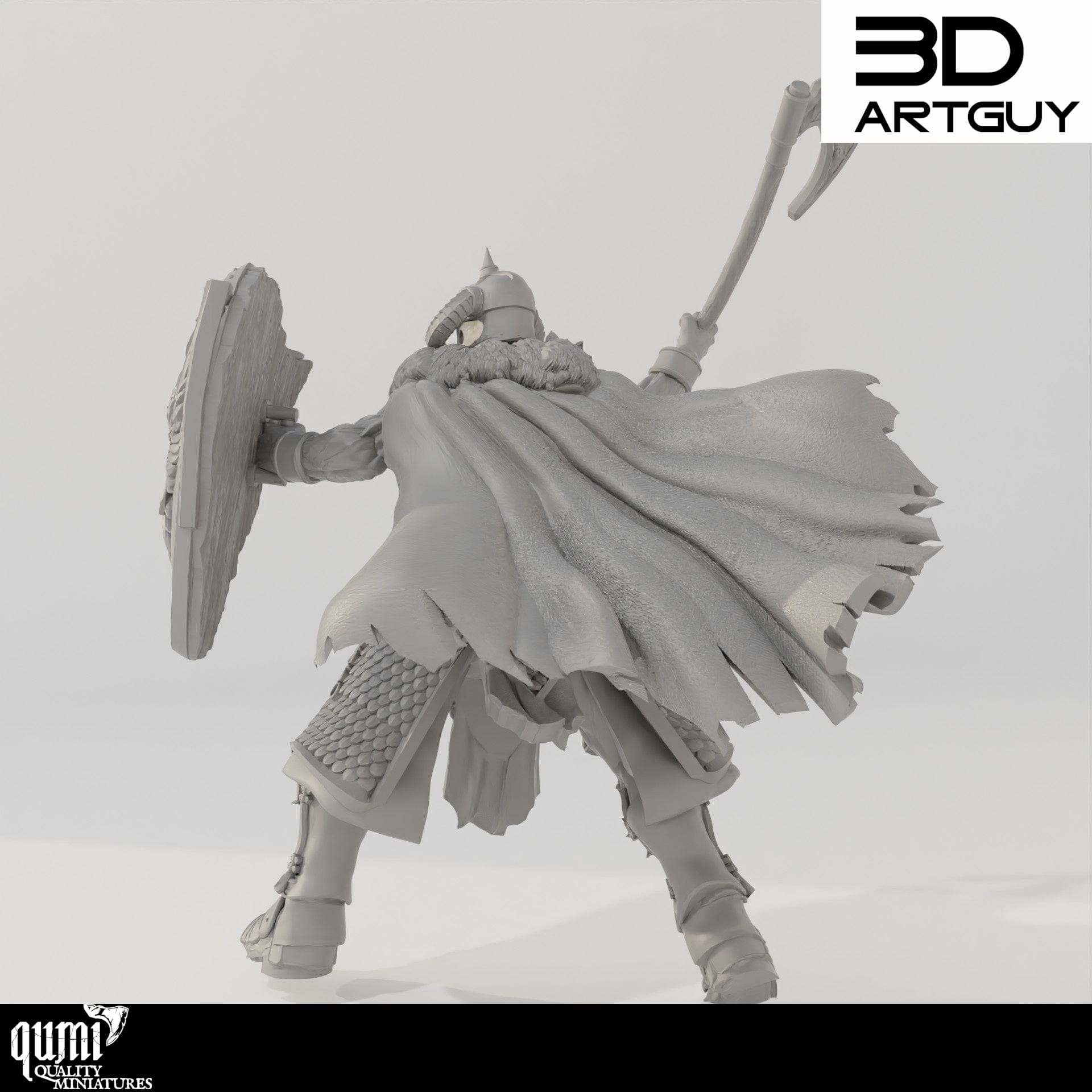 Tabletop RPG Miniature Warrior -  Qumi Quality Miniatures - Qumi Wargaming Mini Model Figure