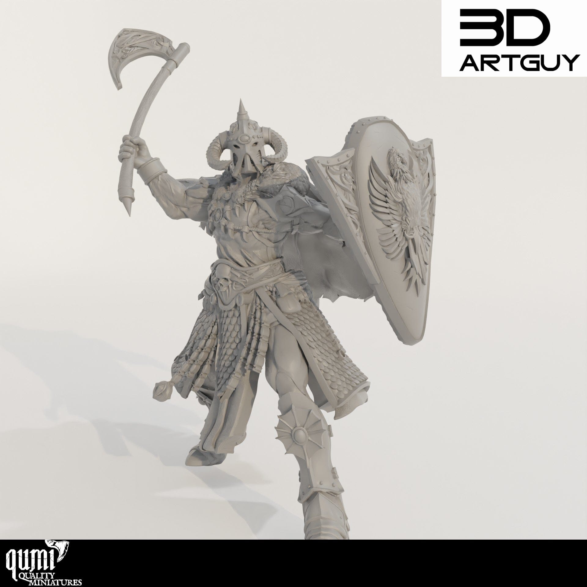 Tabletop RPG Miniature Warrior -  Qumi Quality Miniatures - Qumi Wargaming Mini Model Figure