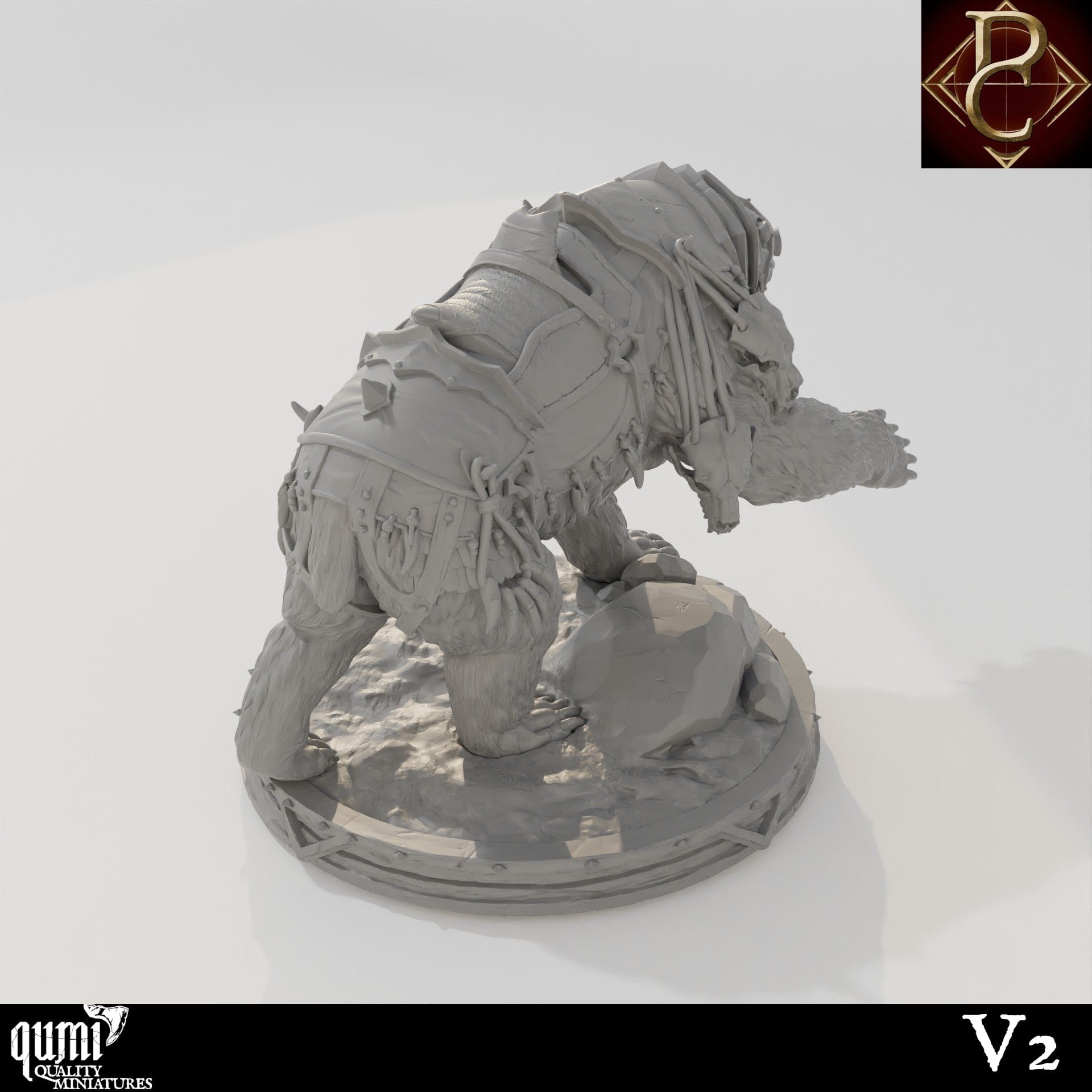 Tabletop RPG Miniature Worfar and The Bear - 32mm to XL Size - Qumi - Parasite Collectibles Quality Miniatures - Qumi Wargaming Mini Model Figure