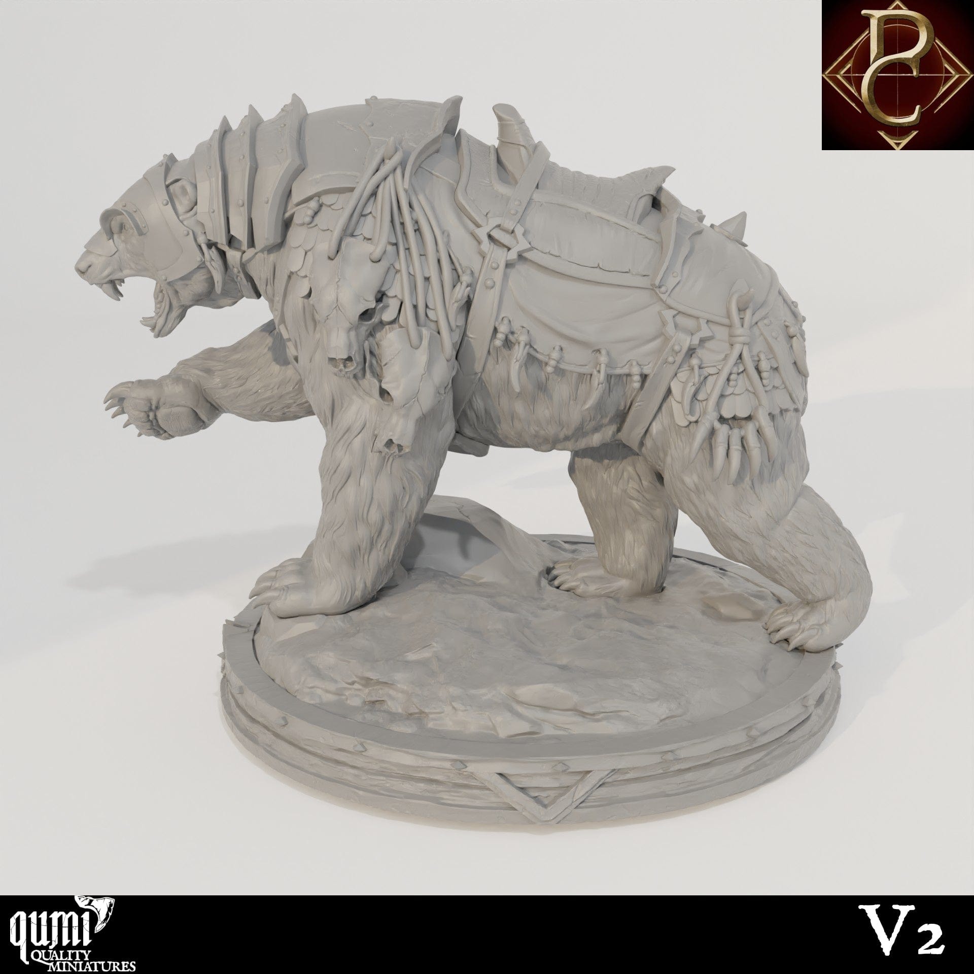 Tabletop RPG Miniature Worfar and The Bear - 32mm to XL Size - Qumi - Parasite Collectibles Quality Miniatures - Qumi Wargaming Mini Model Figure