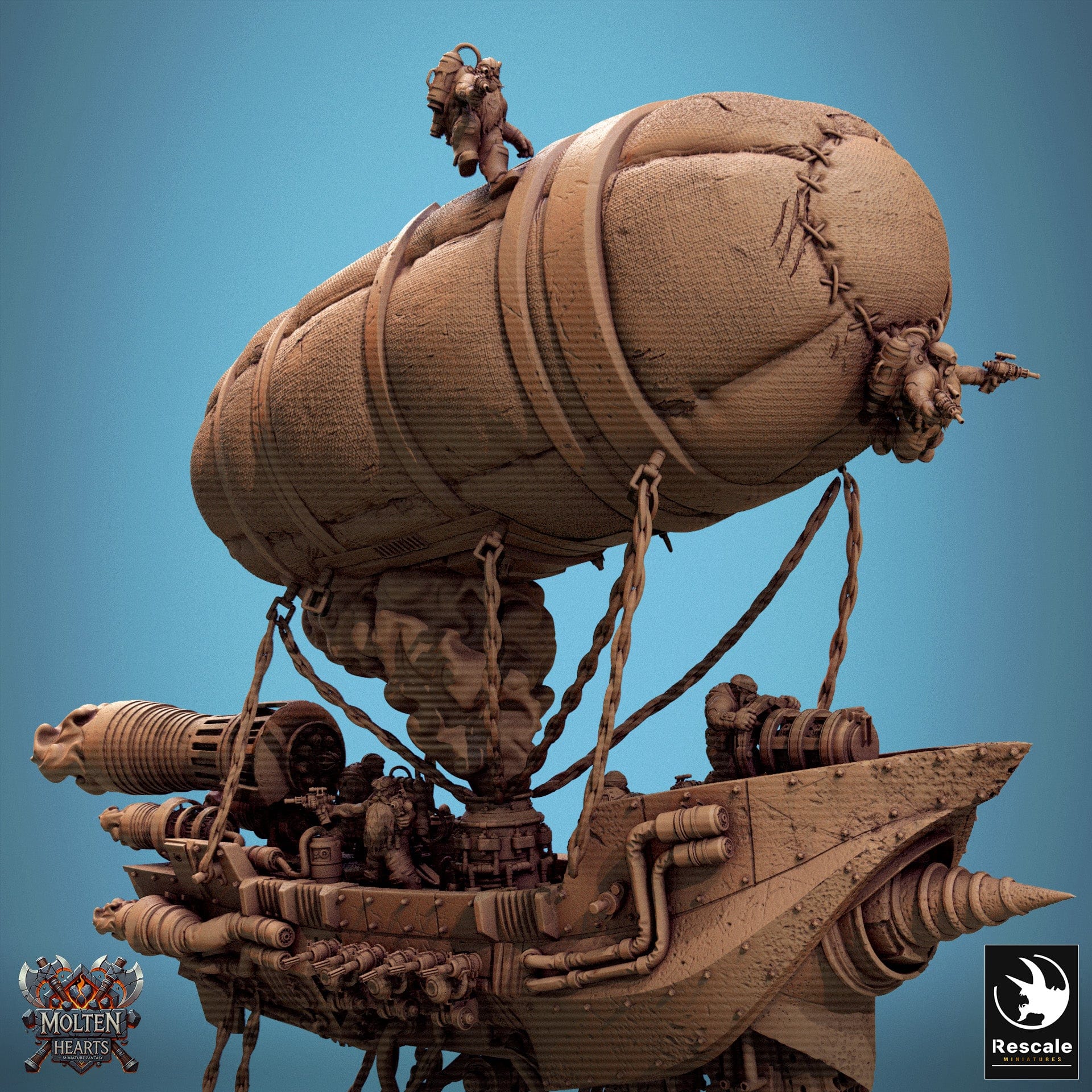 Tabletop RPG Vehicle Drakarion Airship - 32mm Qumi Rescale Miniatures Quality Miniatures - Qumi Wargaming Mini Model Figure