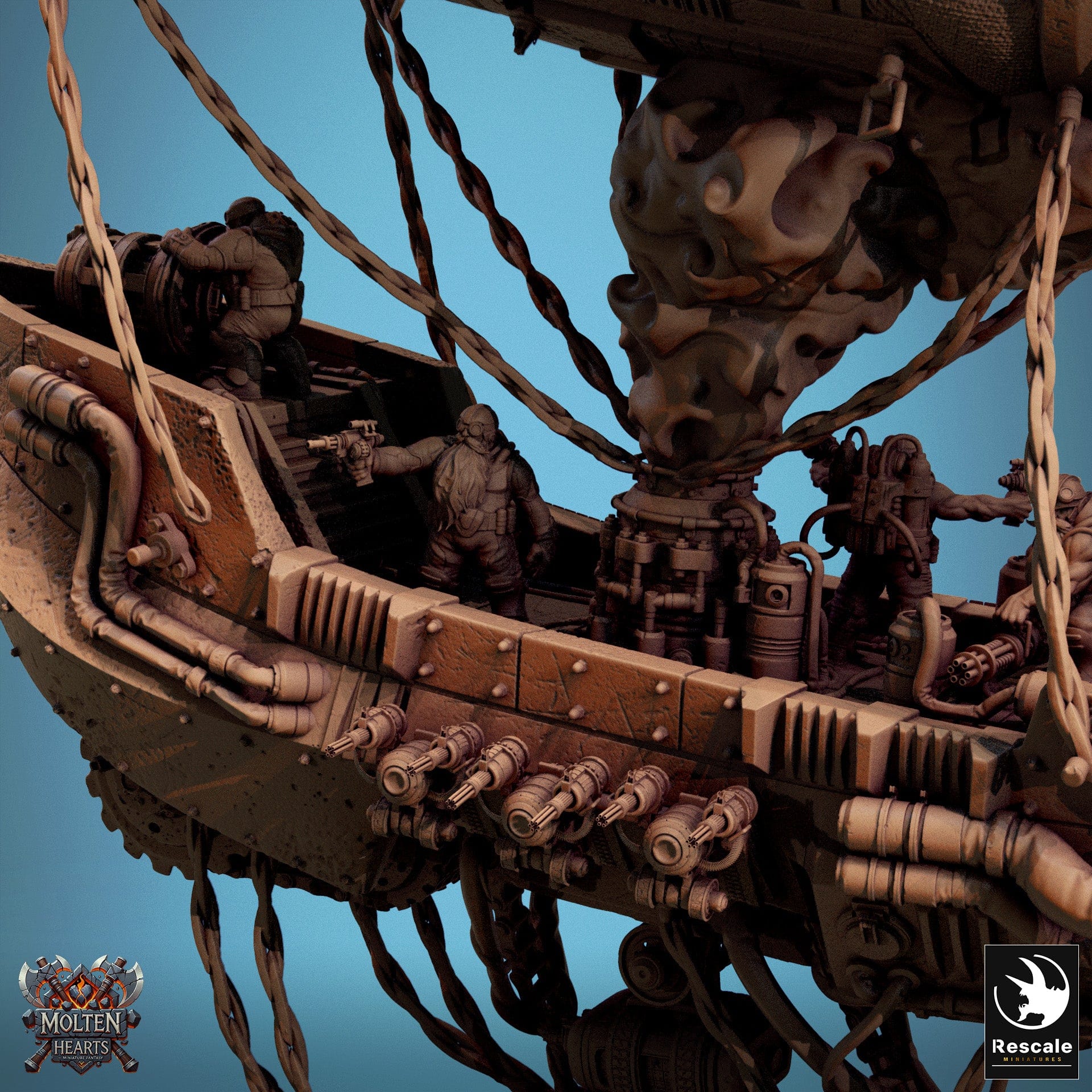 Tabletop RPG Vehicle Drakarion Airship - 32mm Qumi Rescale Miniatures Quality Miniatures - Qumi Wargaming Mini Model Figure