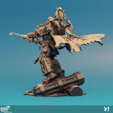 Rückansicht des Dark Prince Space Warrior mit Umhang und Rüstungsdetails