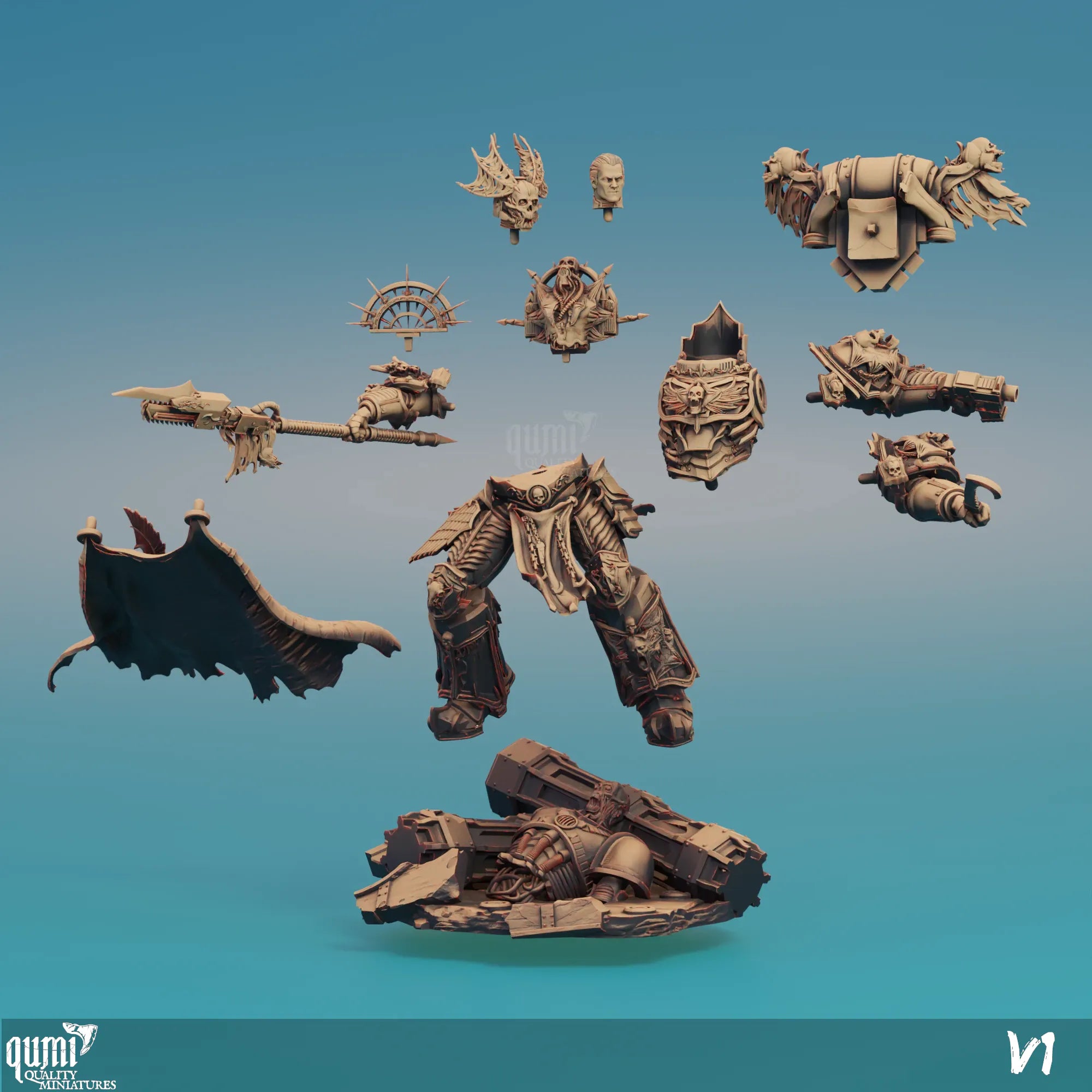Science fiction tabletop collectible Dark Prince Qumi miniature by Quality Miniatures, featuring detailed 3D sci-fi character for wargaming.