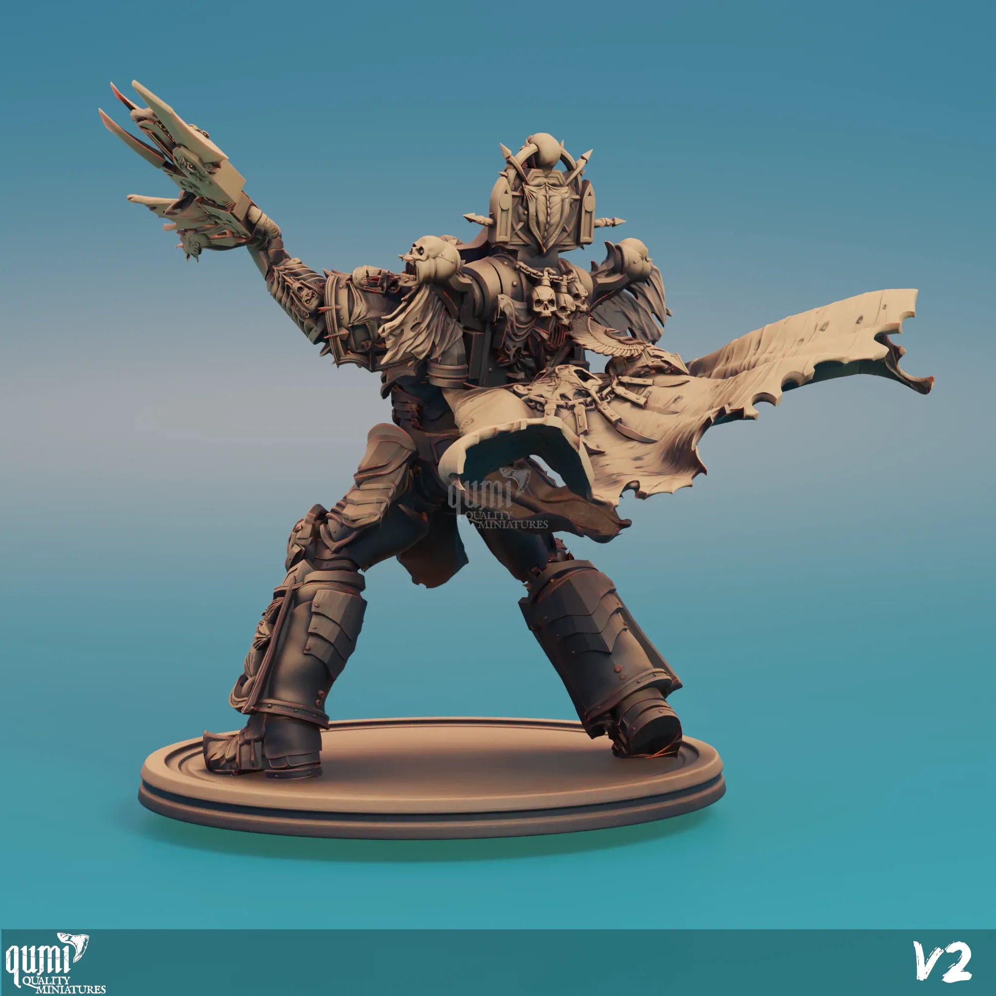 Sci-fi tabletop collectible Dark Prince Qumi 3D miniature by Quality Miniatures, perfect for wargaming and RPG gameplay.