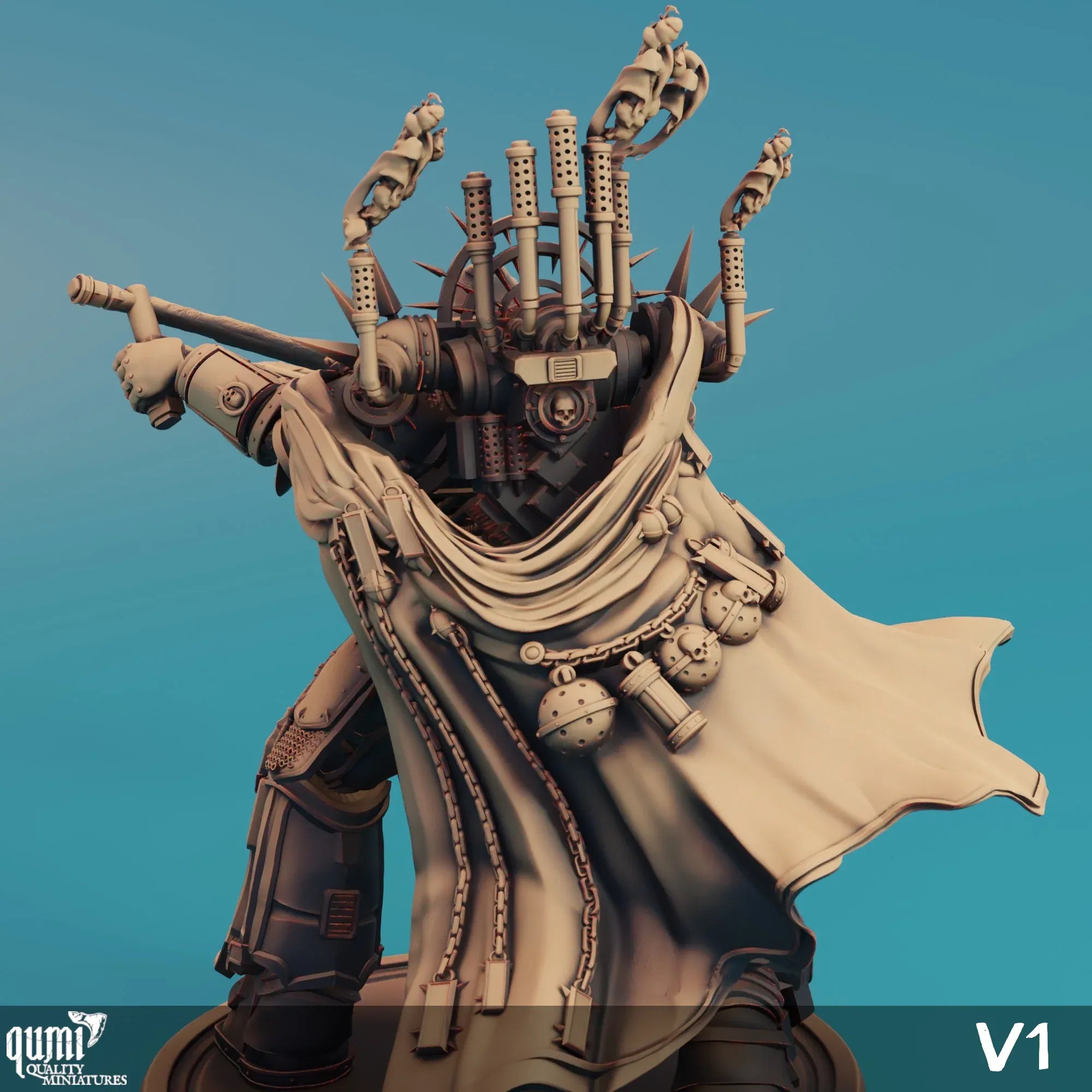 Scifi tabletop collectible Reaper AU miniature by Qumi, detailed 3D art figure for wargaming and RPG settings.