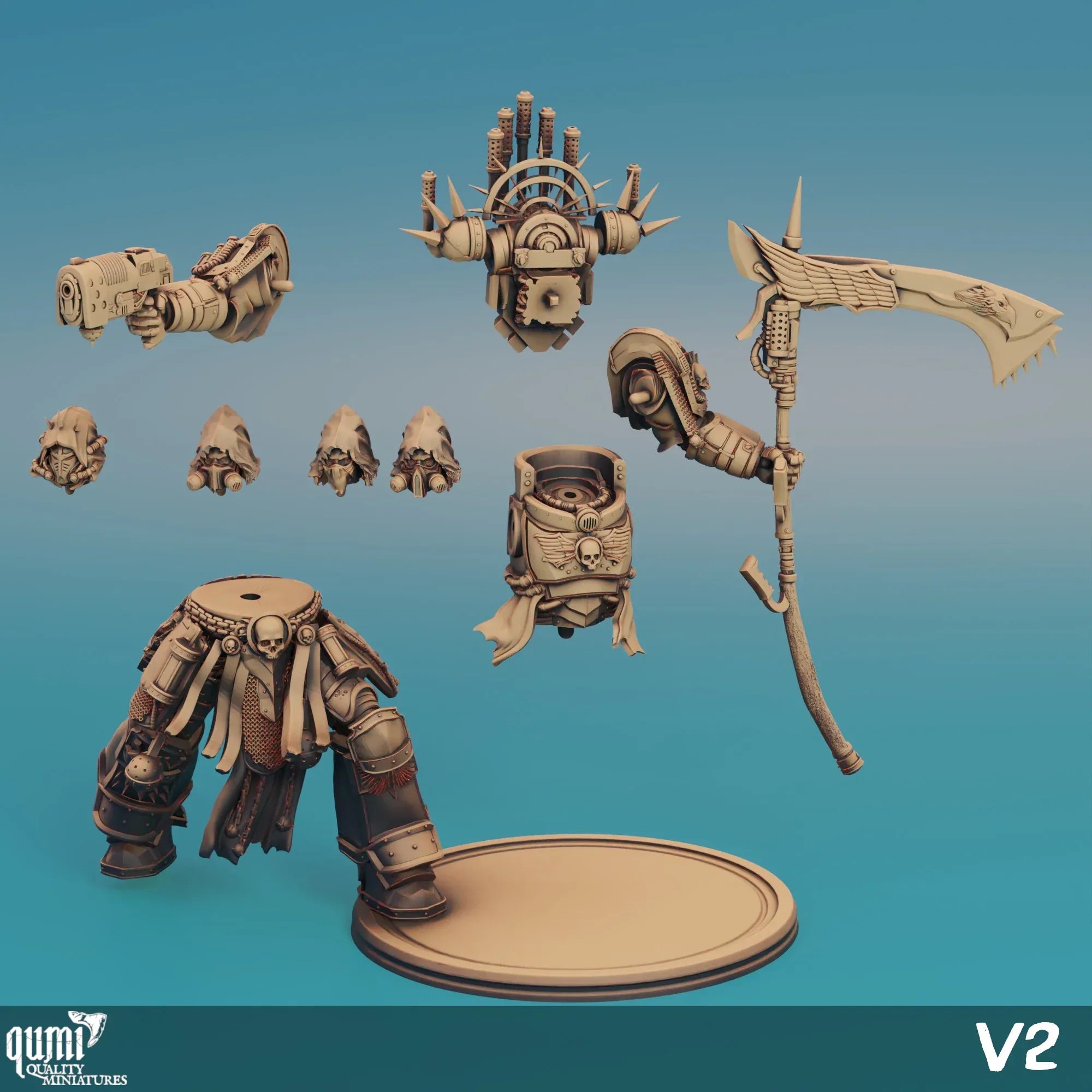 Scifi tabletop collectible Reaper AU miniature by Qumi, detailed 3D art figure for wargaming and RPG settings.