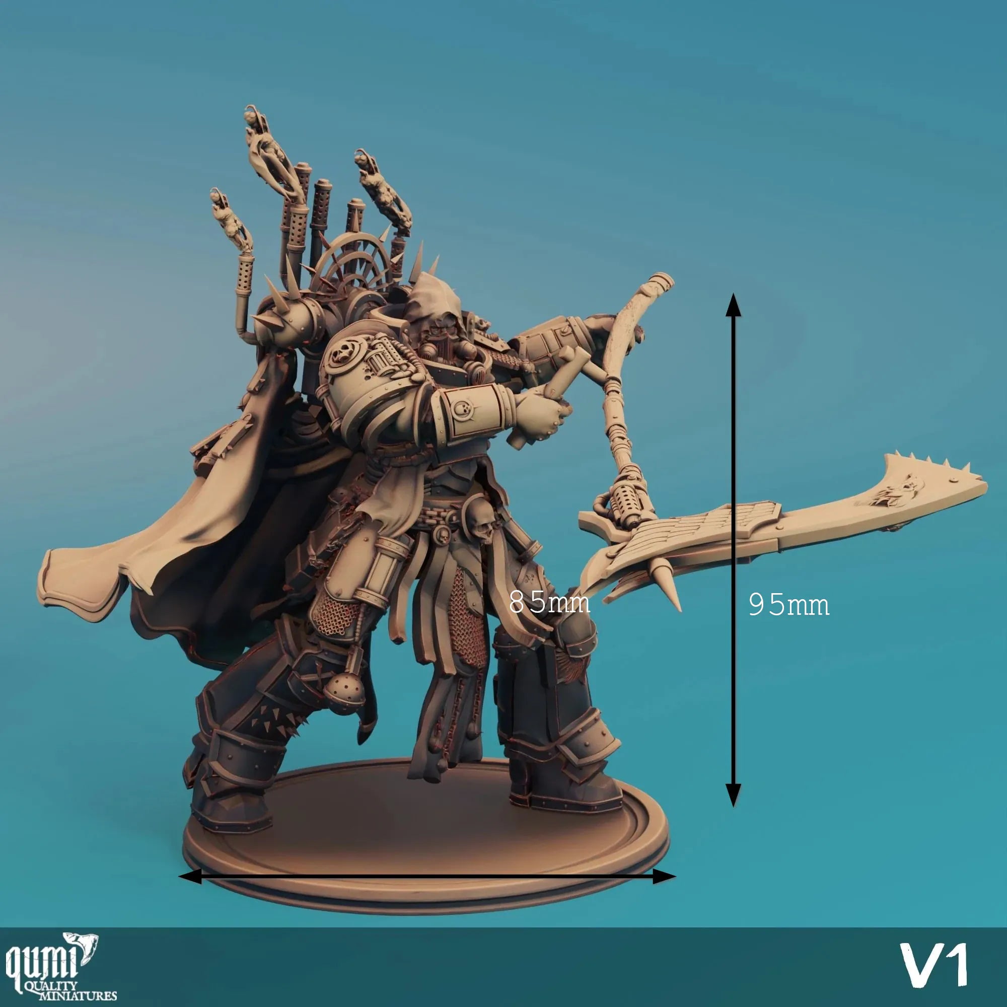 Tabletop Sci-Fi Reaper AU collectible miniature by Qumi, detailed 3D art figure for wargaming and RPG scenarios.