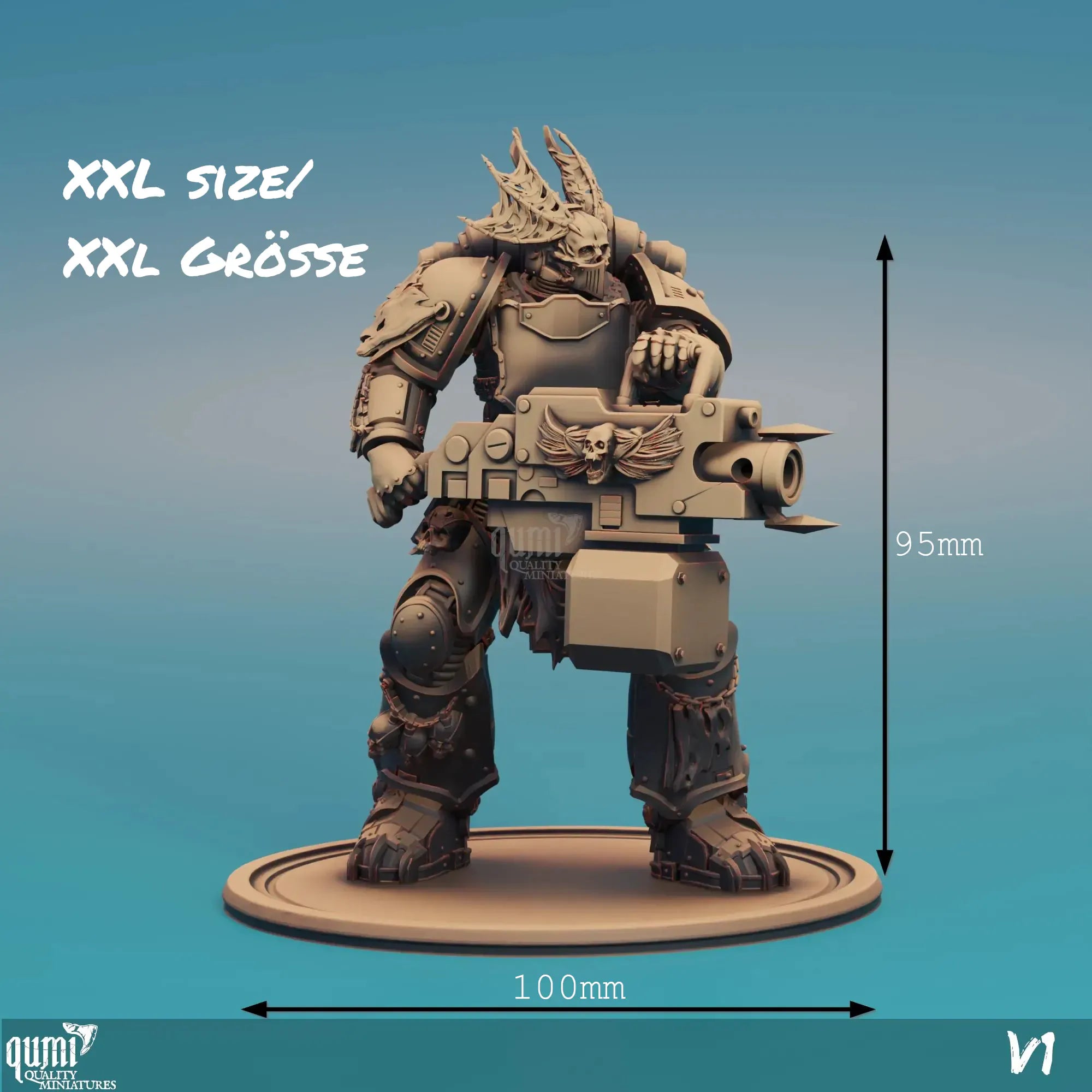 Tabletop Sci-Fi Warrior Terror Soldier miniature by Qumi for wargaming and RPG, detailed 3D art from Quality Miniatures.