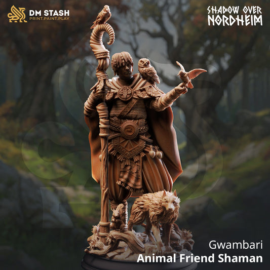 Tabletop Shaman Miniature Gwambari 32mm 75mm DM Stash Qumi - Quality Miniatures - Qumi