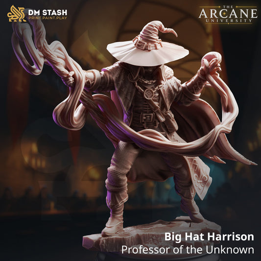 Tabletop Wizard Big Hat Harrison 32mm 75mm DM Stash