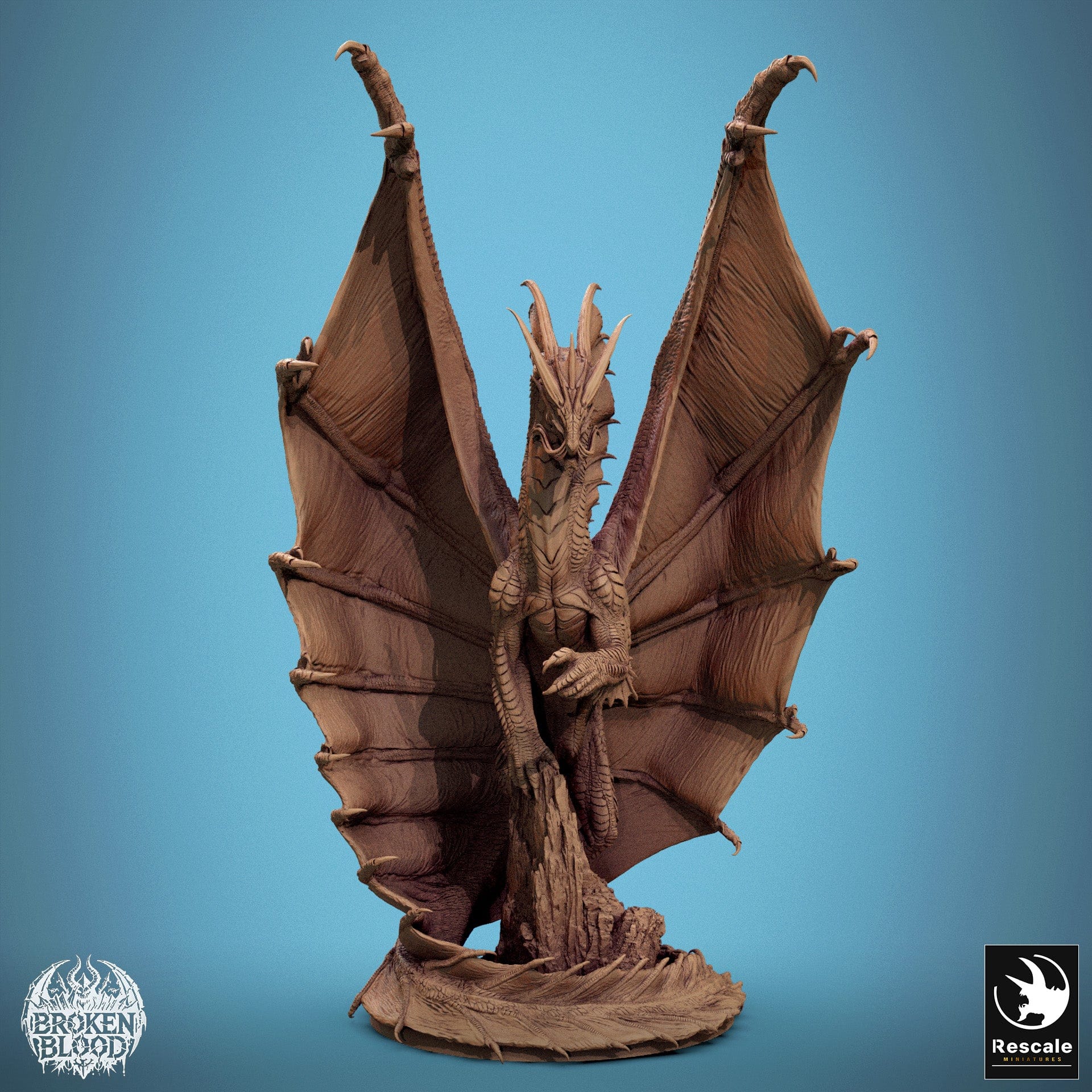 Tabletop RPG Miniature Legendary Metallic Gold Dragon 32mm Qumi Rescale Miniatures Talk Quality Miniatures - Qumi Wargaming Mini Model Figure