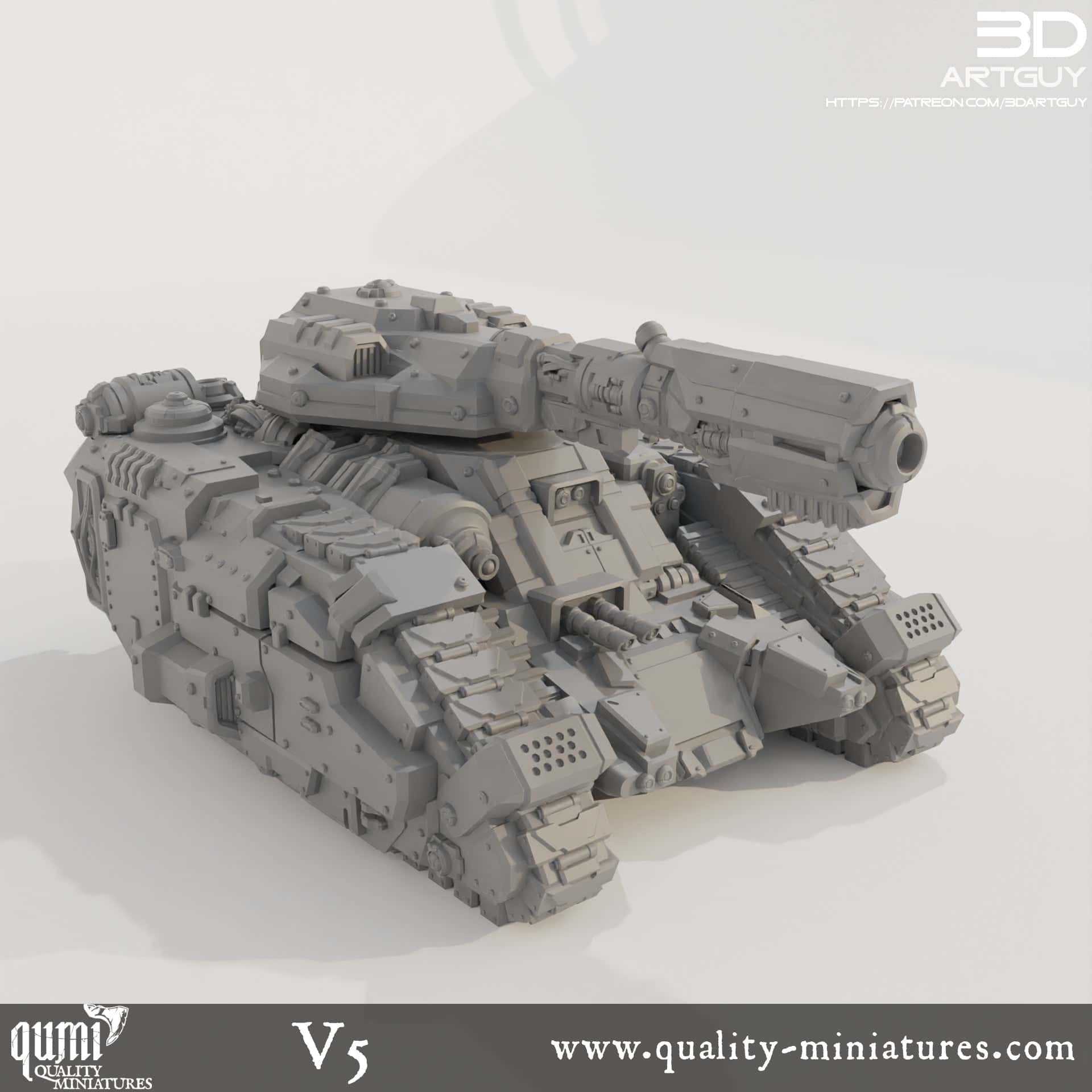 Tank - Tabletop RPG Miniature 3D Resin Printed Vehicle Quality Miniatures - Qumi Wargaming Mini Model Figure