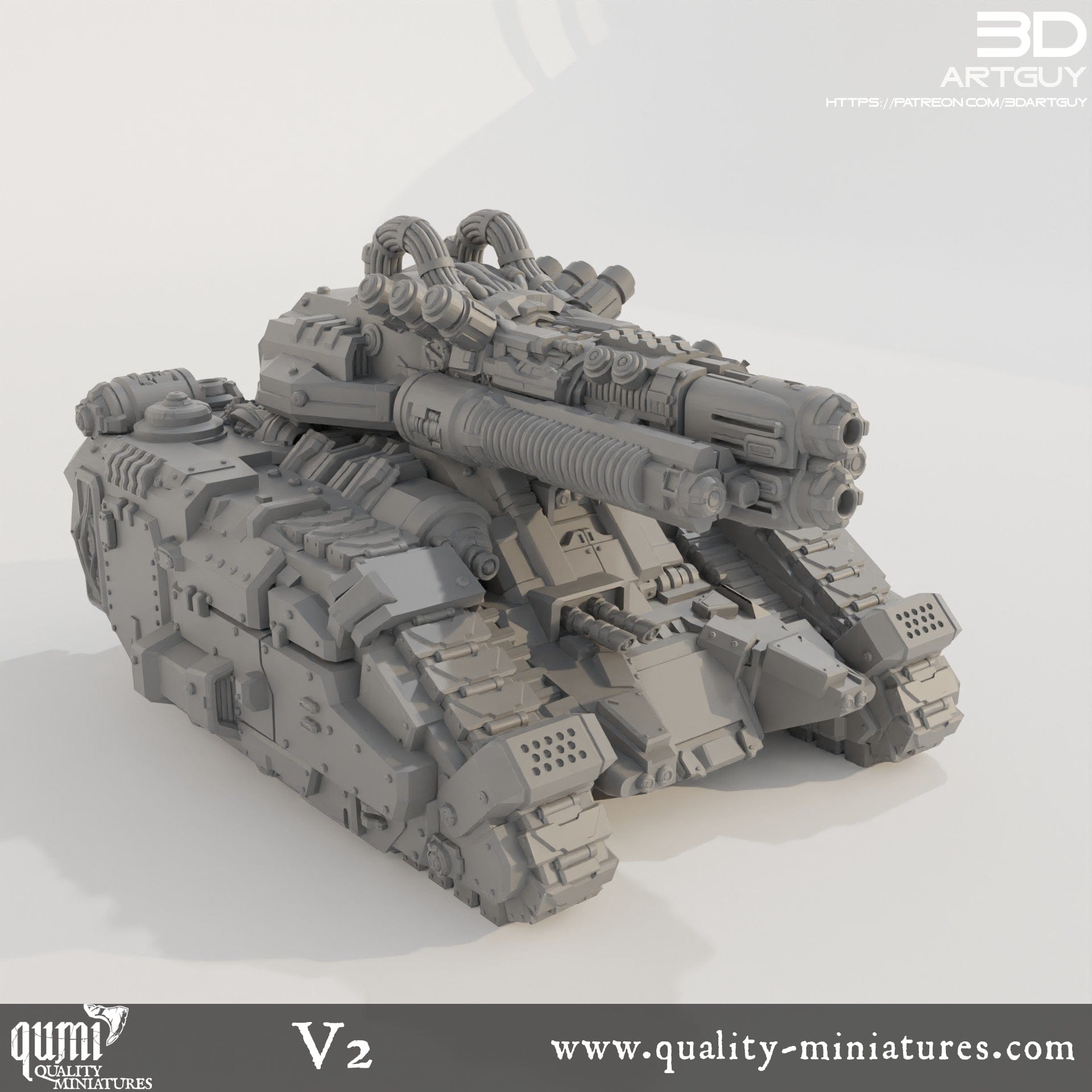 Tank - Tabletop RPG Miniature 3D Resin Printed Vehicle Quality Miniatures - Qumi Wargaming Mini Model Figure