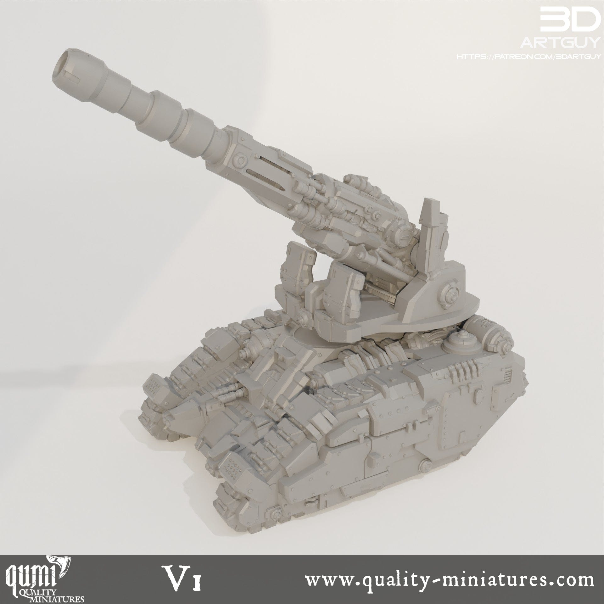 Tank - Tabletop RPG Miniature 3D Resin Printed Vehicle Quality Miniatures - Qumi Wargaming Mini Model Figure