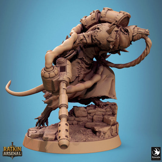 Fantasy Humanoid Rat Folk Plasma Plague 32mm Rescale Miniatures Taunt Quality Miniatures - Qumi Wargaming Mini Model Figure