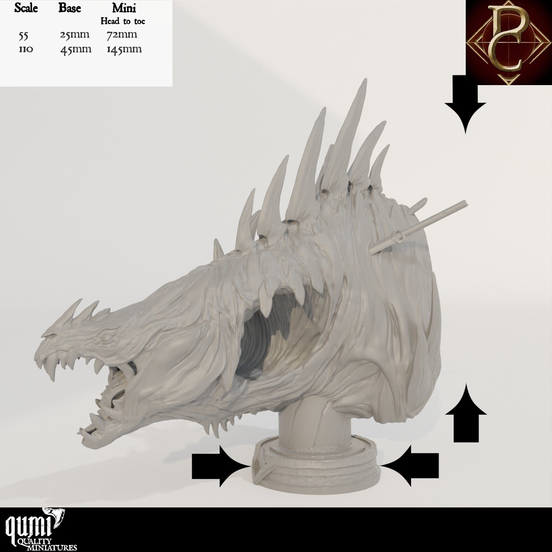 The Beast of Vaudange Bust - 32mm Tabletop RPG Mini - Qumi - Parasite Collectibles Quality Miniatures - Qumi Wargaming Mini Model Figure
