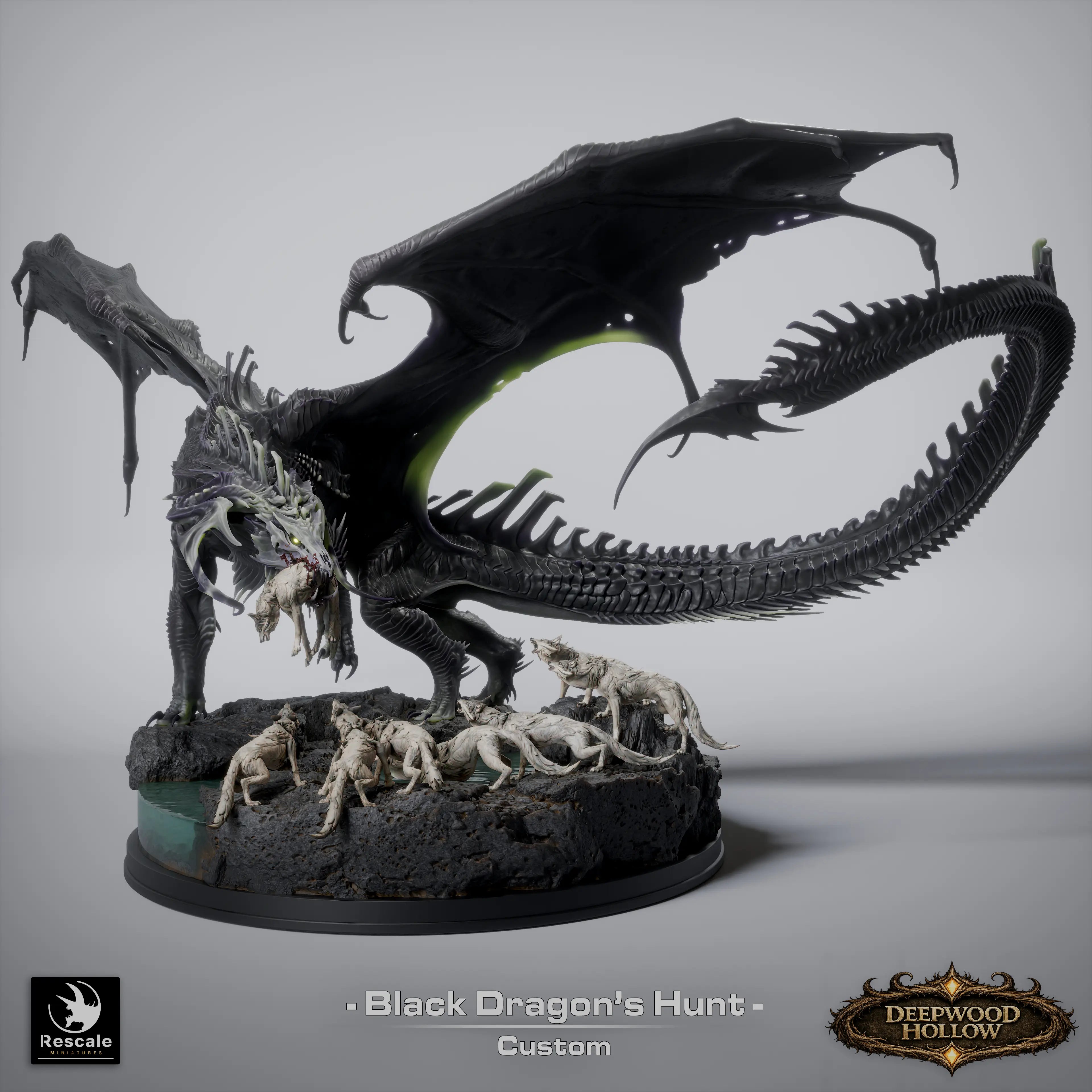 The Black Dragon's Hunt Diorama Qumi Rescale Miniatures - Quality Miniatures - Qumi