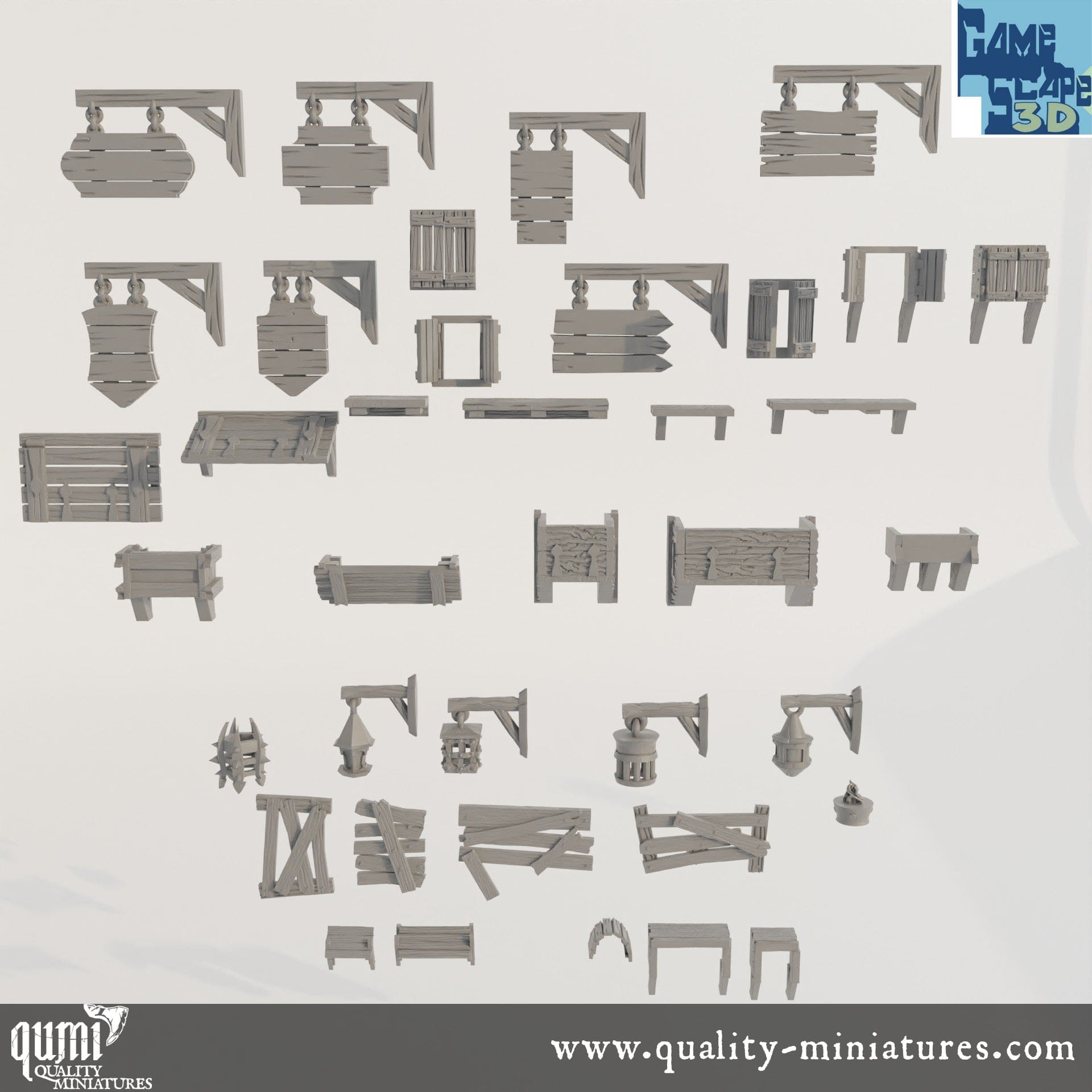 TimberFrame Bits - Lost City - Resin Print - Tabletop RPG Terrain - GameScape3D - Qumi Quality Miniatures - Qumi Wargaming Mini Model Figure