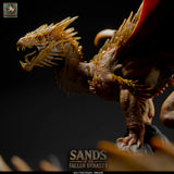 Detailed portrait view of the Topaz Dragon showing textured scales and sharp features.