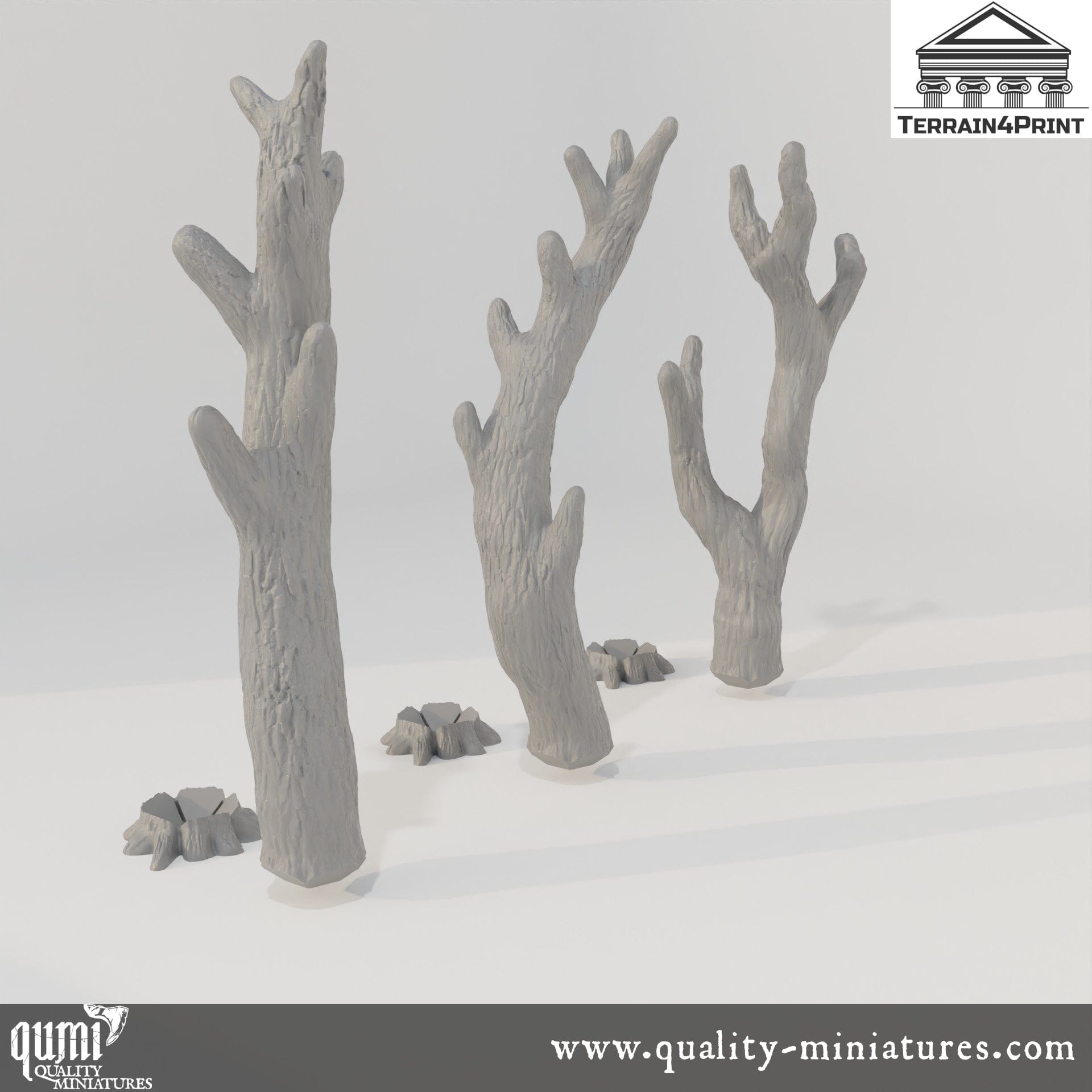 Tree Trunks - Deep Forest - Resin Print - Tabletop RPG Terrain - Terrain4Print - Qumi Quality Miniatures - Qumi Wargaming Mini Model Figure