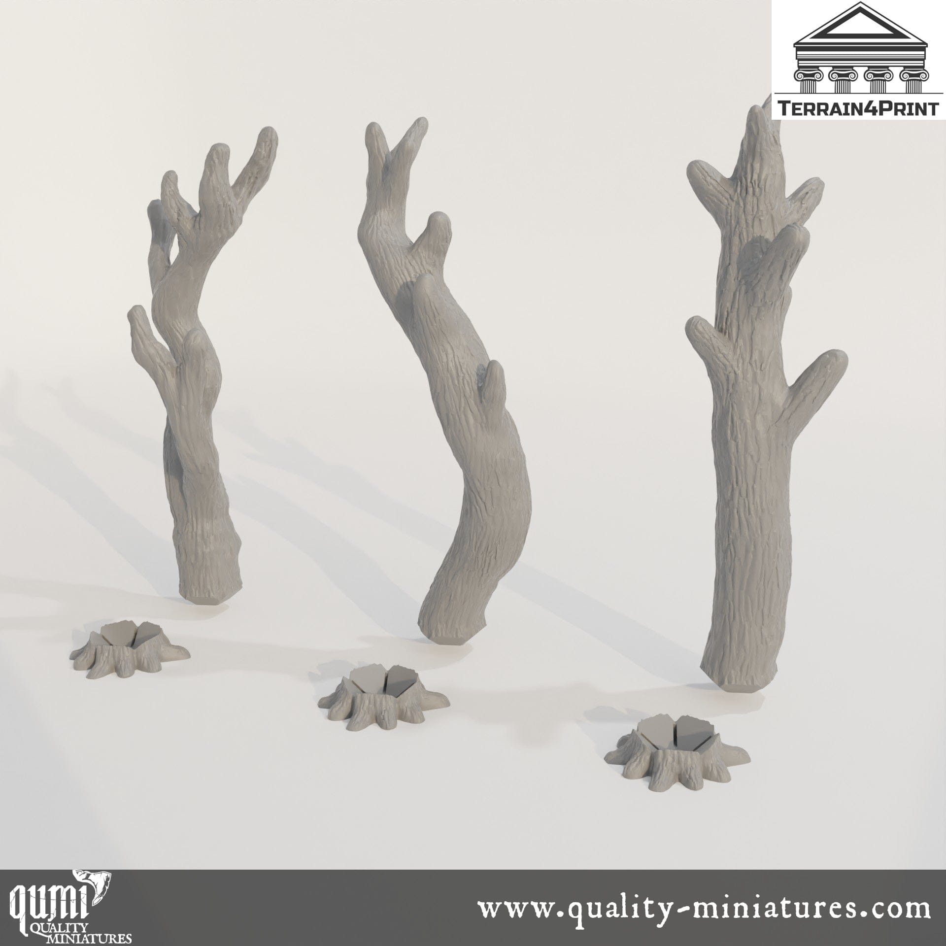 Tree Trunks - Deep Forest - Resin Print - Tabletop RPG Terrain - Terrain4Print - Qumi Quality Miniatures - Qumi Wargaming Mini Model Figure