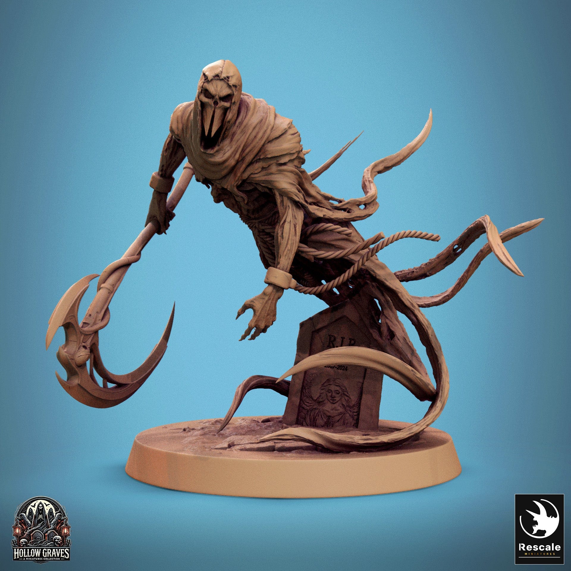 Tabletop RPG Miniature Masked Ghost - 32mm Qumi Rescale Miniatures Turn / With Scythe Quality Miniatures - Qumi Wargaming Mini Model Figure