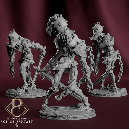 Undead  Miniature Chainbound Ascendants 32mm Parasite Collectibles - Quality Miniatures - Qumi