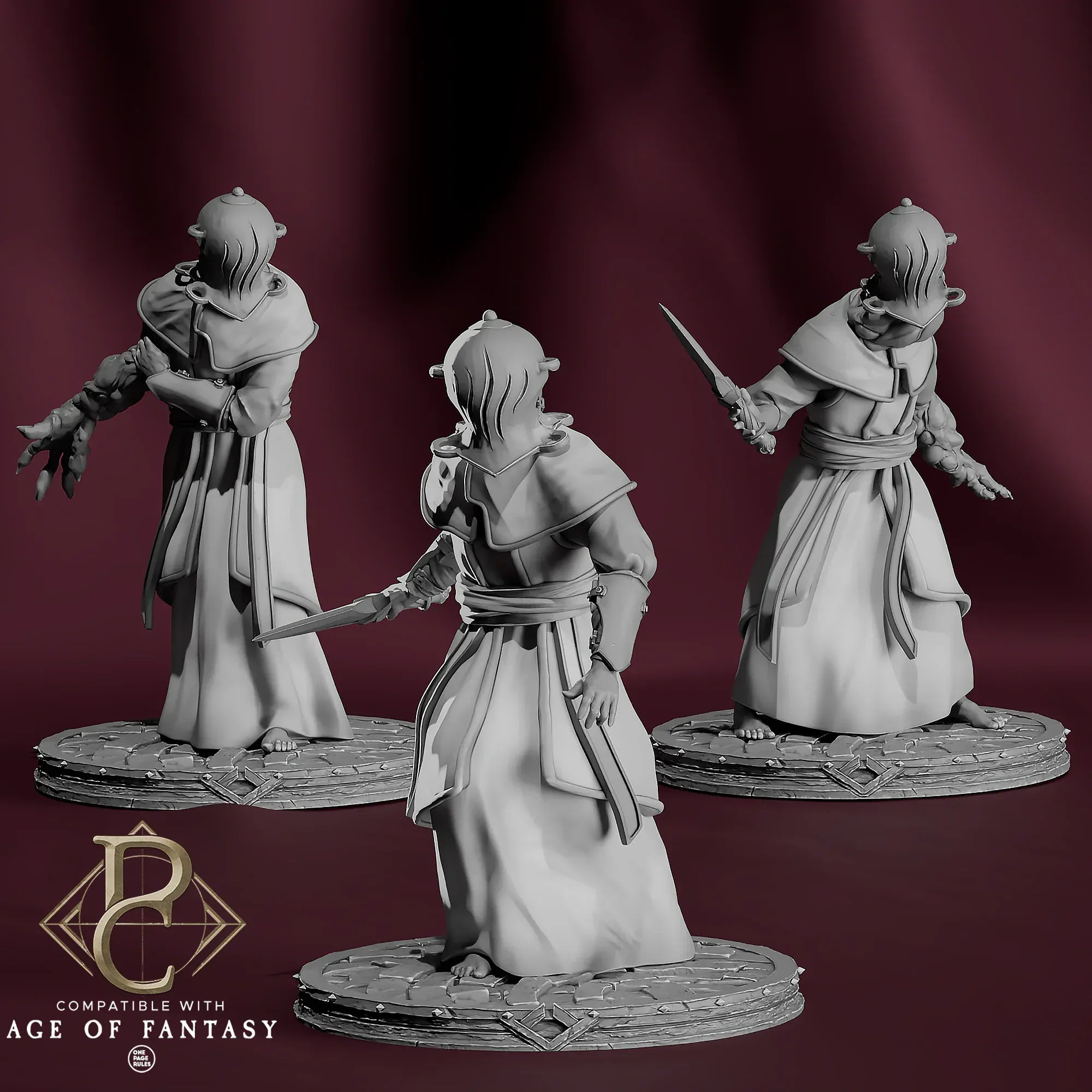 Undead Miniature Chainbound Initiate 32mm Parasite Collectibles - Quality Miniatures - Qumi