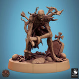Undead Axe Fighter Tabletop Miniature - Zombies by Qumi, 3D printed resin tabletop miniature for RPGs, wargaming and painting