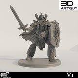 Champion Tabletop Miniatures by Qumi, 3D printed resin tabletop miniature for RPGs, wargaming and painting