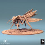 Side profile of Fyrionis insectoid creature standing on a detailed terrain base.