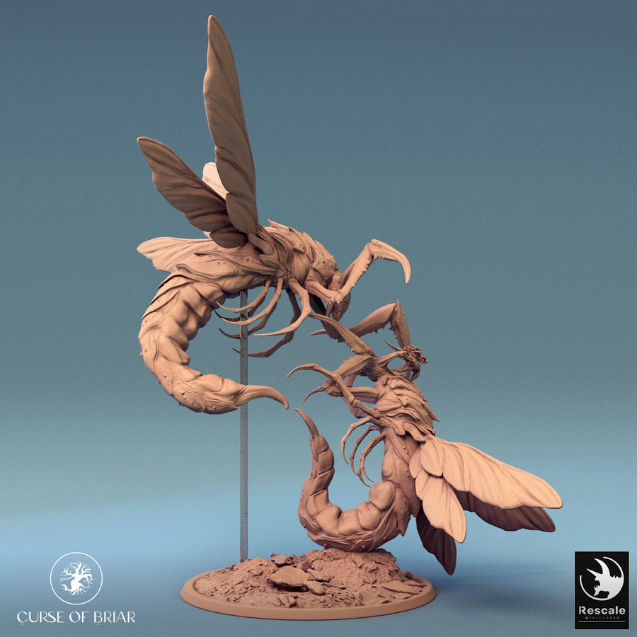 Reverse angle of the Skycutter resin model showing the detailed textured wings and dynamic pose on the base.