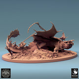 Dragon Brass Dragon Tabletop Miniature - 6821 by Qumi, 3D printed resin tabletop miniature for RPGs, wargaming and painting